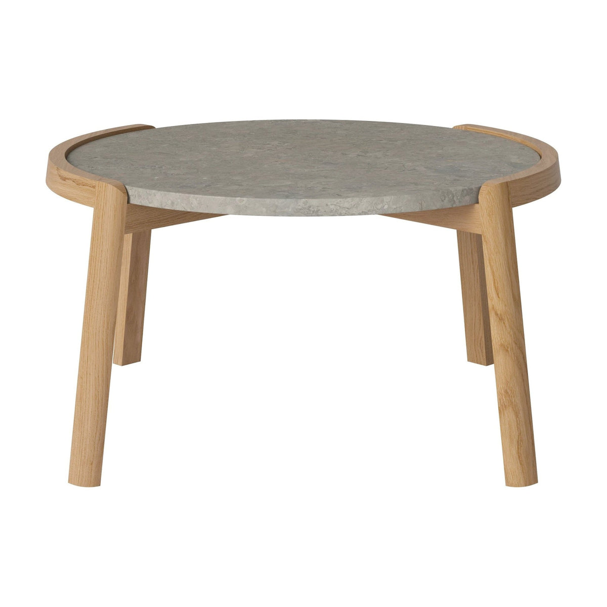 Bolia Mix salontafel Ø65 cm grigio bottarga marmer, geolied eiken, 35 cm, 03-097-05_00011