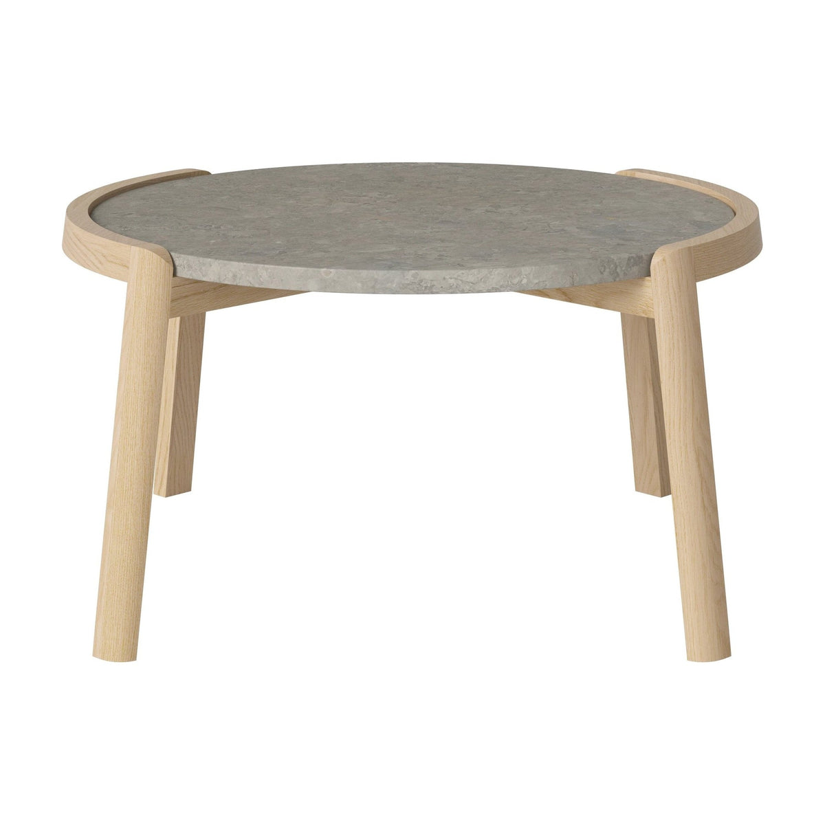 Bolia Mix salontafel Ø65 cm grigio bottarga marmer, wit gepigmenteerd geolied eiken, 35 cm, 03-097-05_00012