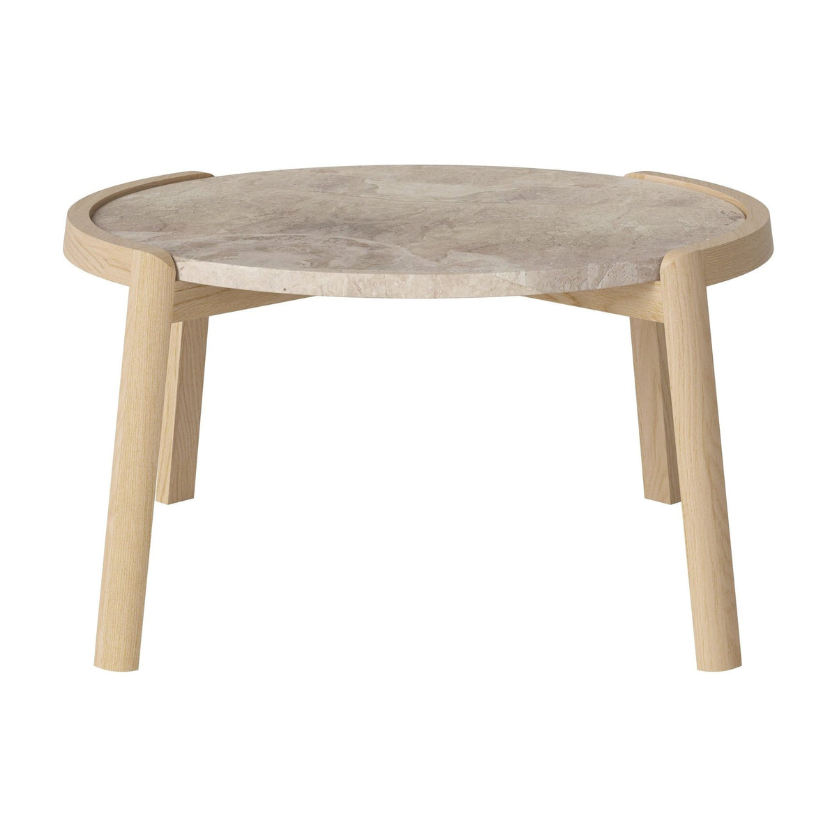 Bolia Mix salontafel Ø65 cm beige marmer, wit gepigmenteerd geolied eiken, 35 cm, 03-097-05_00015