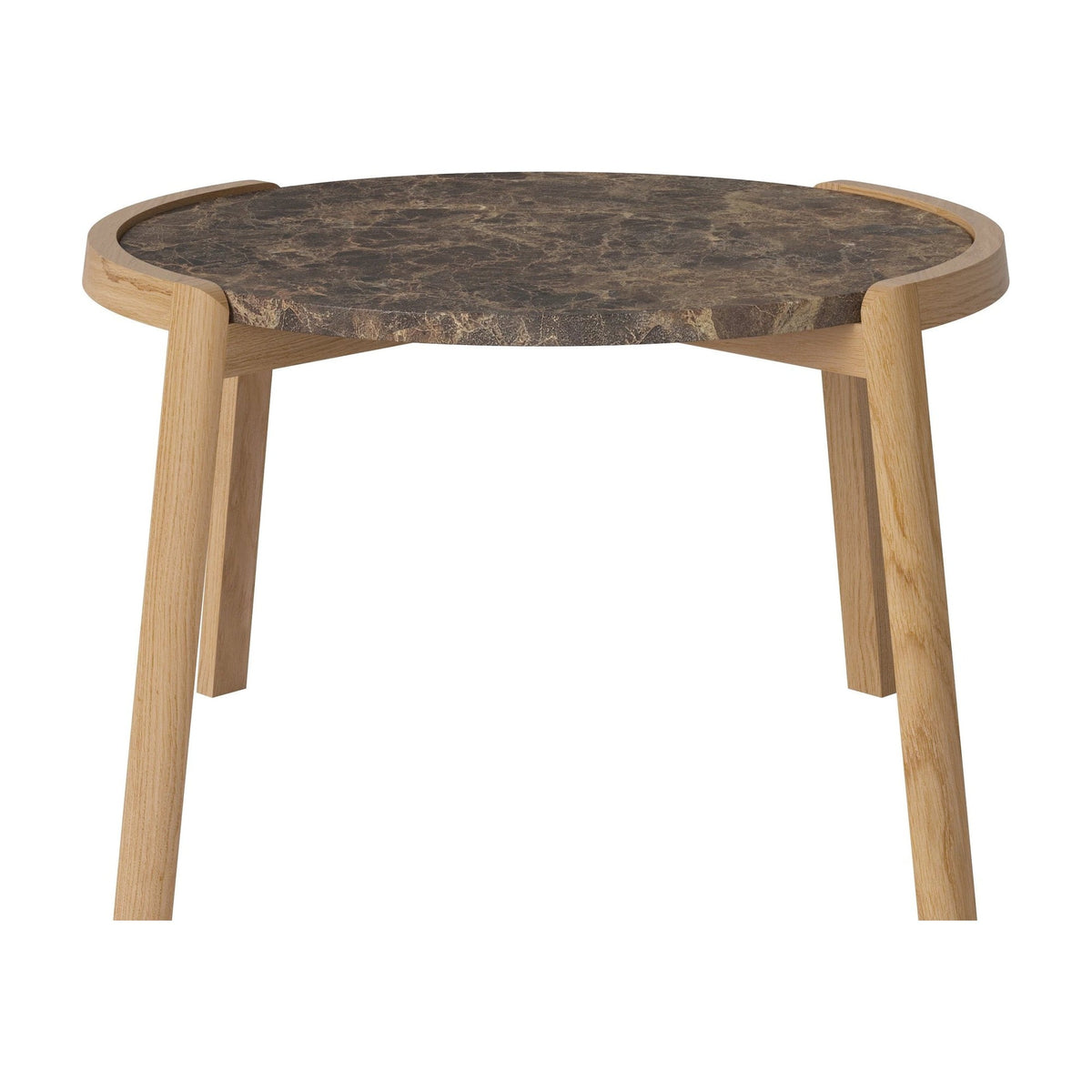 Bolia Mix salontafel Ø65 cm bruin marmer, geolied eiken, 42 cm, 03-097-05_00017