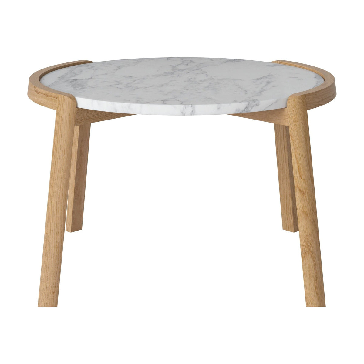 Bolia Mix salontafel Ø65 cm grijs/wit marmer, geolied eiken, 42 cm, 03-097-05_00018