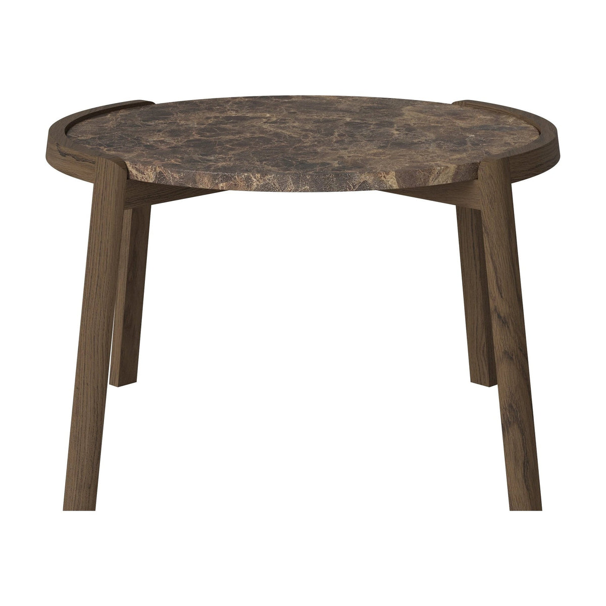 Bolia Mix salontafel Ø65 cm bruin marmer, donker geolied eiken, 42 cm, 03-097-05_00019