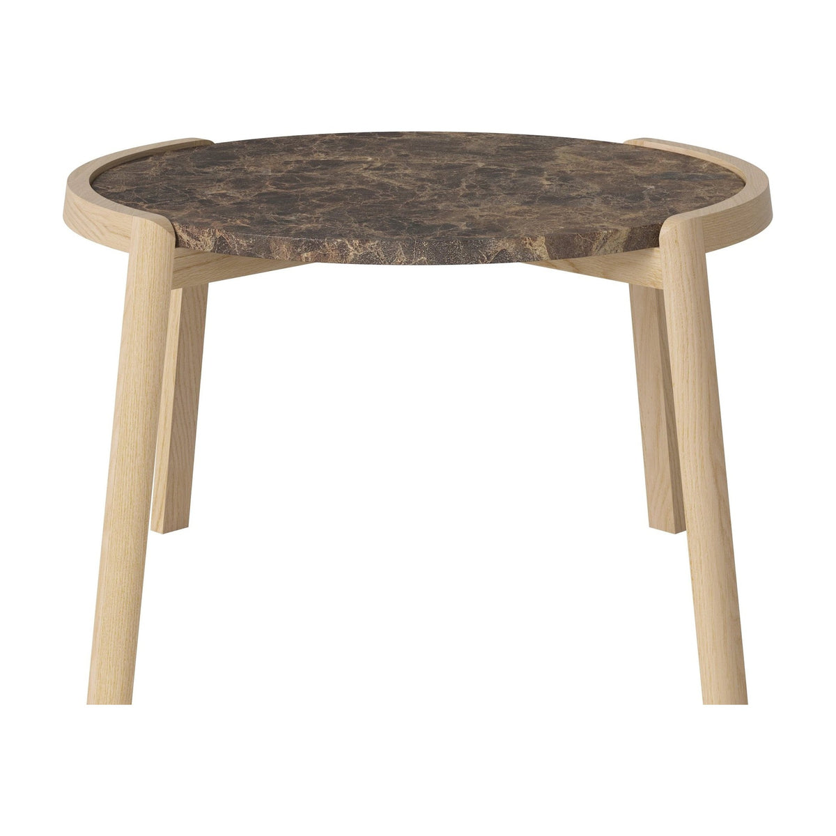 Bolia Mix salontafel Ø65 cm bruin marmer, wit gepigmenteerd geolied eiken, 42 cm, 03-097-05_00021