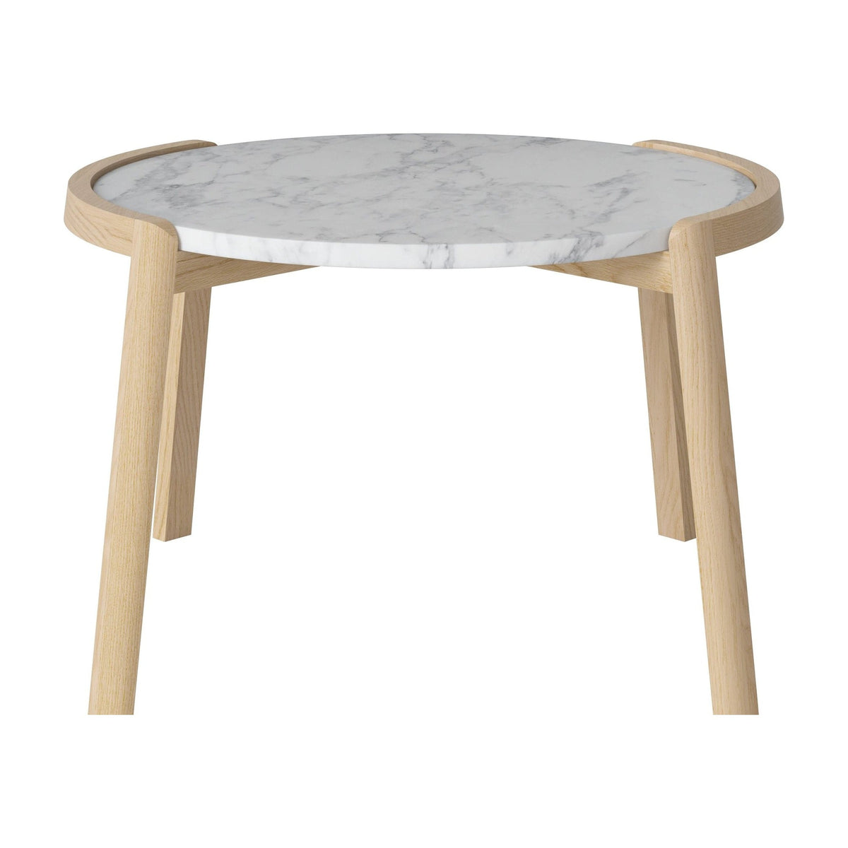 Bolia Mix salontafel Ø65 cm grijs/wit marmer, wit gepigmenteerd geolied eiken, 42 cm, 03-097-05_00022