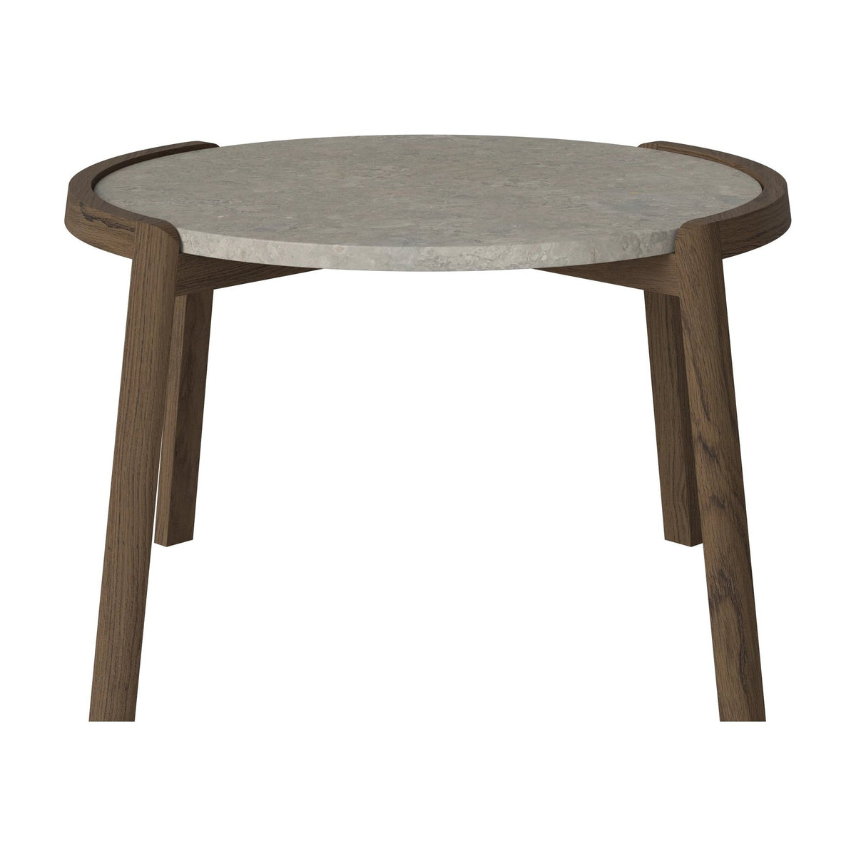 Bolia Mix salontafel Ø65 cm grigio bottarga marmer, donker geolied eiken, 42 cm, 03-097-05_00032