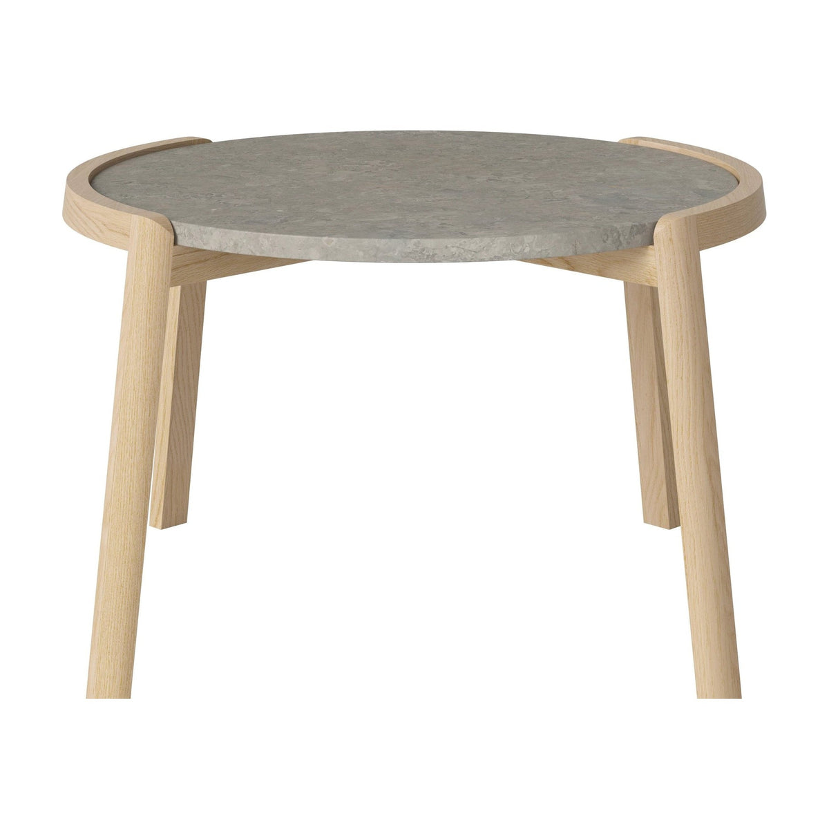 Bolia Mix salontafel Ø65 cm grigio bottarga marmer, wit gepigmenteerd geolied eiken, 42 cm, 03-097-05_00034