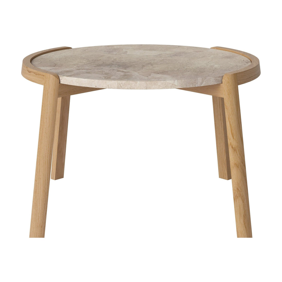 Bolia Mix salontafel Ø65 cm beige marmer, geolied eiken, 42 cm, 03-097-05_00035
