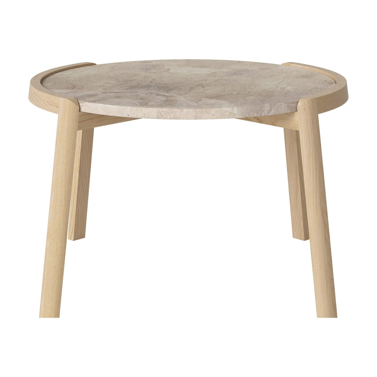 Bolia Mix salontafel Ø65 cm beige marmer, wit gepigmenteerd geolied eiken, 42 cm, 03-097-05_00036