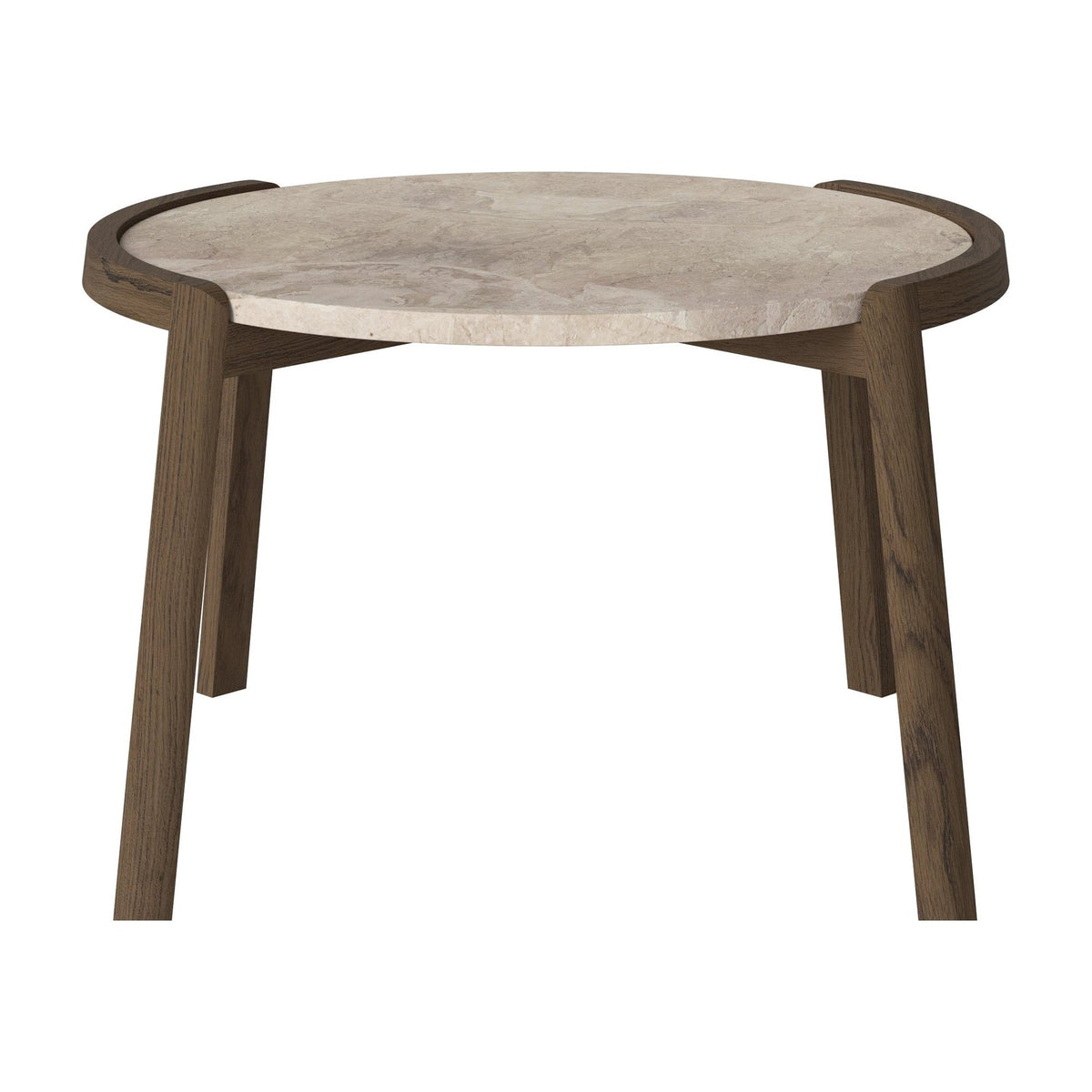 Bolia Mix salontafel Ø65 cm beige marmer, donker geolied eiken, 42 cm, 03-097-05_00037