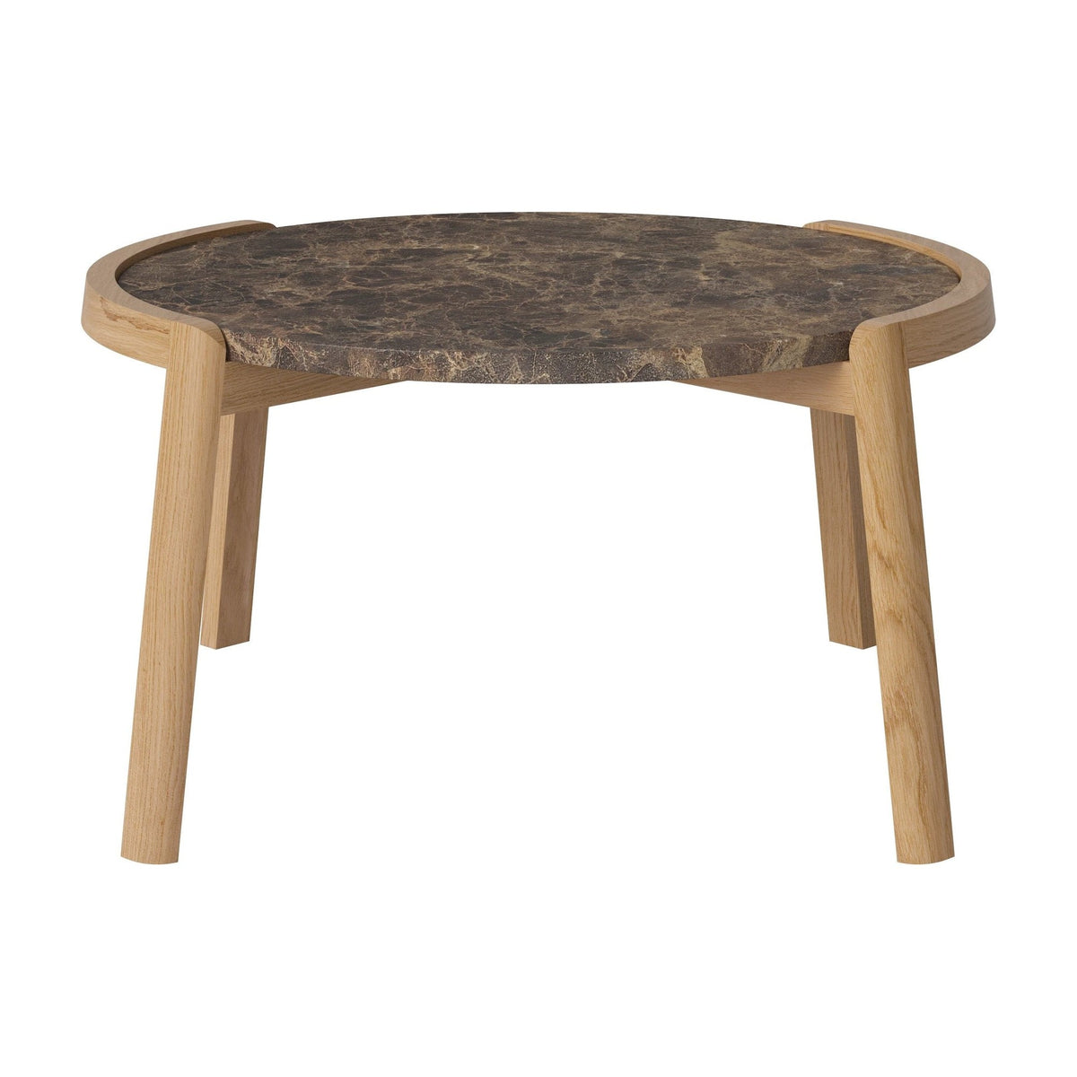 Bolia Mix salontafel Ø65 cm bruin marmer, geolied eiken, 35 cm, 03-097-05_10840885