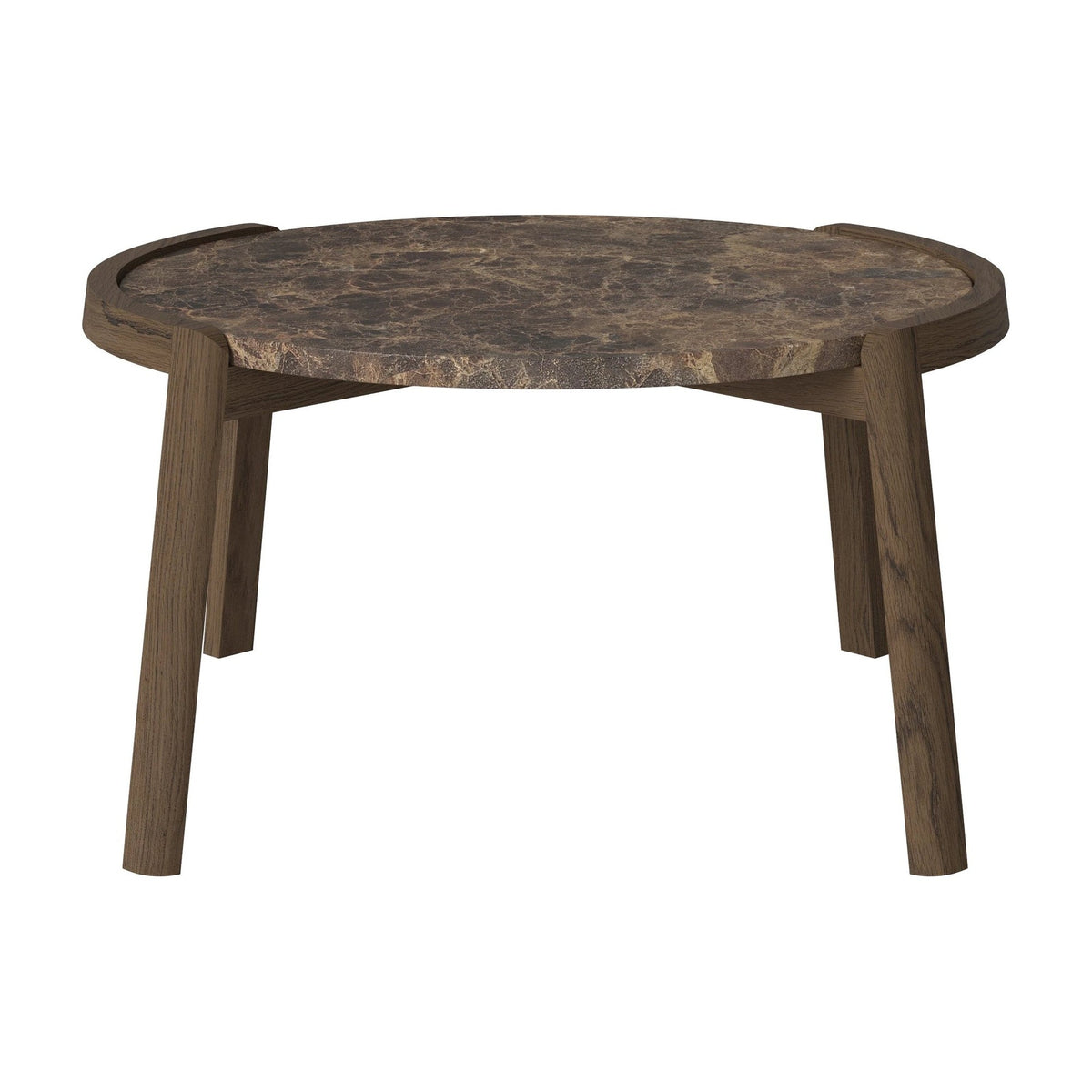 Bolia Mix salontafel Ø65 cm bruin marmer, donker geolied eiken, 35 cm, 03-097-05_10840886