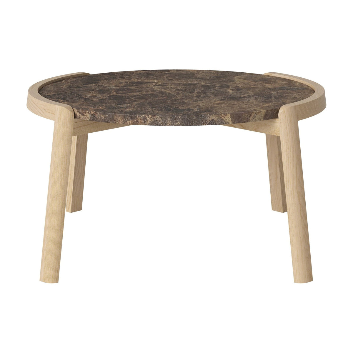 Bolia Mix salontafel Ø65 cm bruin marmer, wit gepigmenteerd geolied eiken, 35 cm, 03-097-05_10840887