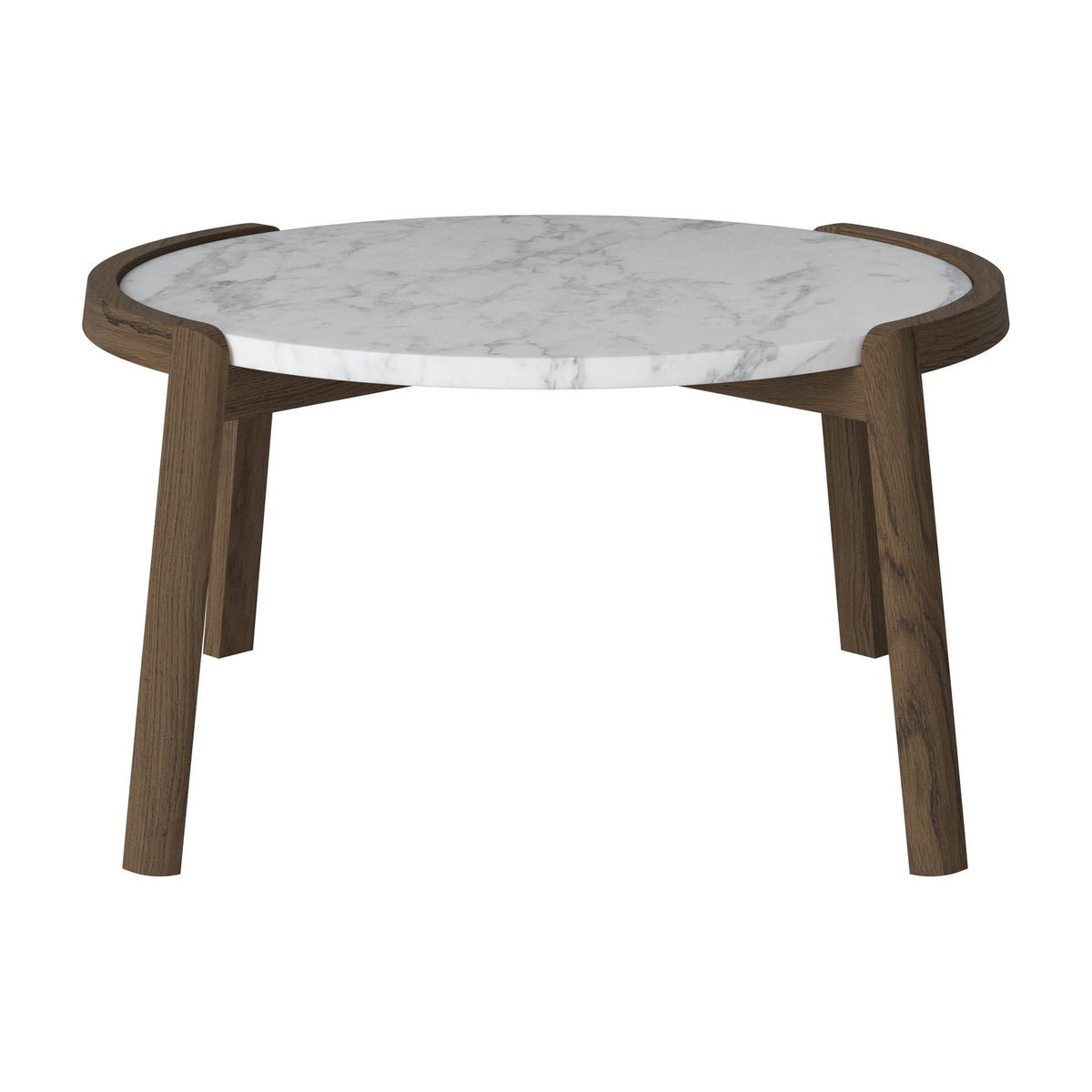 Bolia Mix salontafel Ø65 cm grijs/wit marmer, donker geolied eiken, 35 cm, 03-097-05_10840889