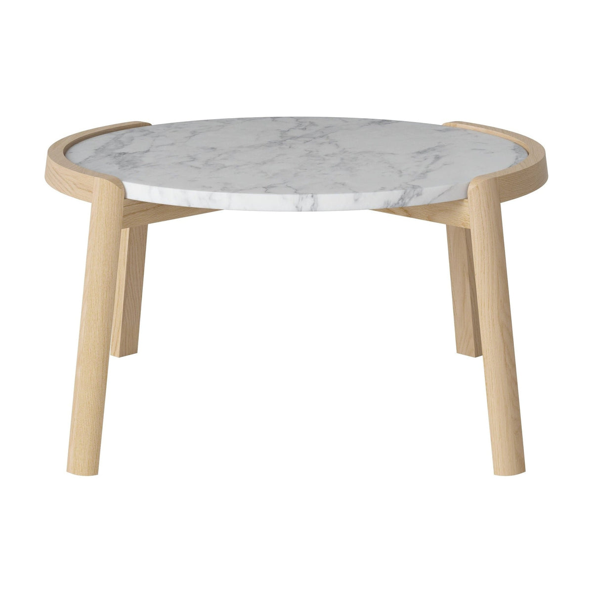 Bolia Mix salontafel Ø65 cm grijs/wit marmer, wit gepigmenteerd geolied eiken, 35 cm, 03-097-05_10840890