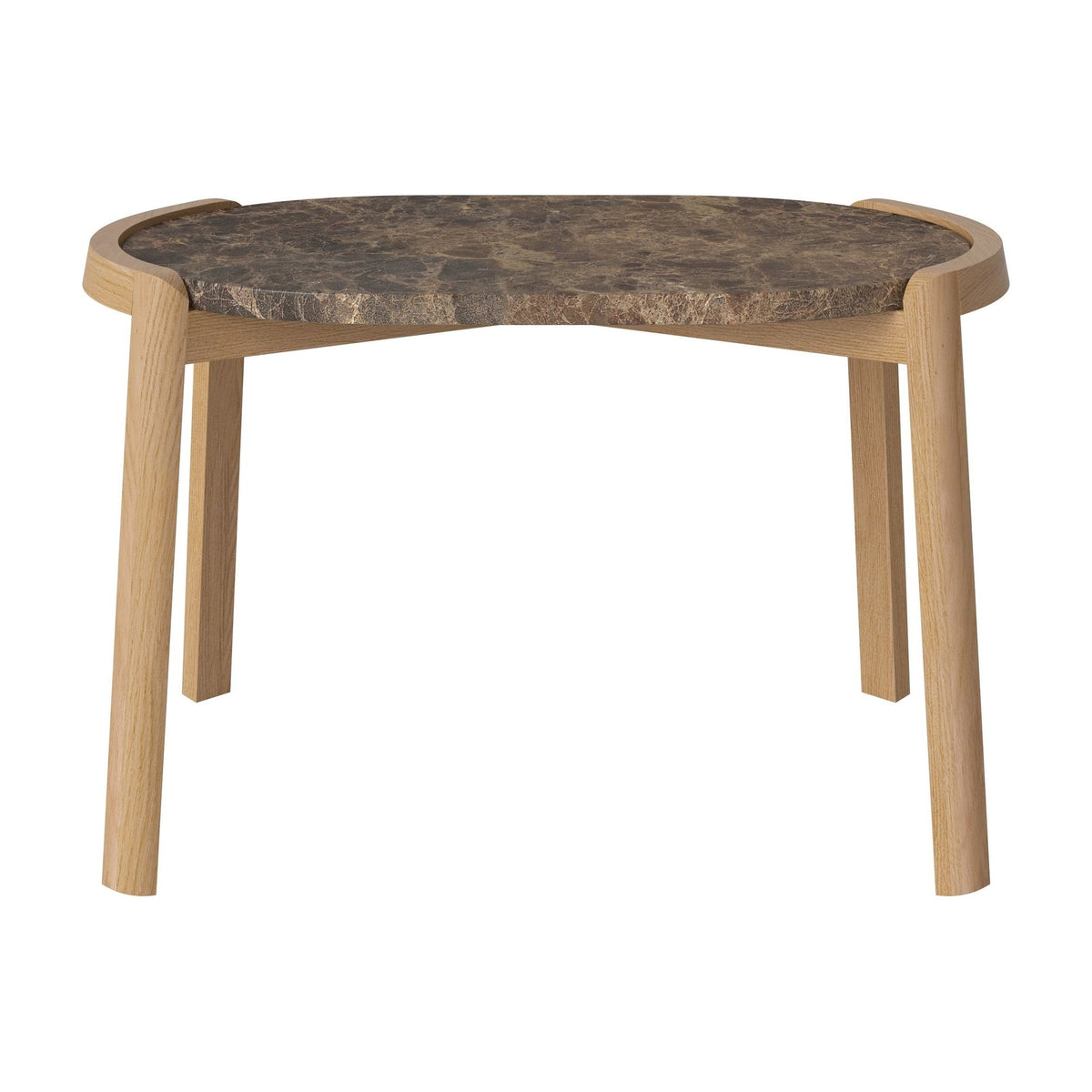 Bolia Mix ovale salontafel 66x41 cm bruin marmer, geolied eiken, 42 cm, 03-097-15_00002
