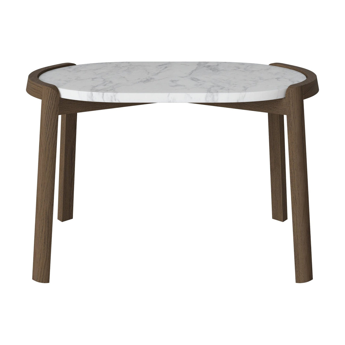 Bolia Mix ovale salontafel 66x41 cm grijs/wit marmer, donker geolied eiken, 42 cm, 03-097-15_00006