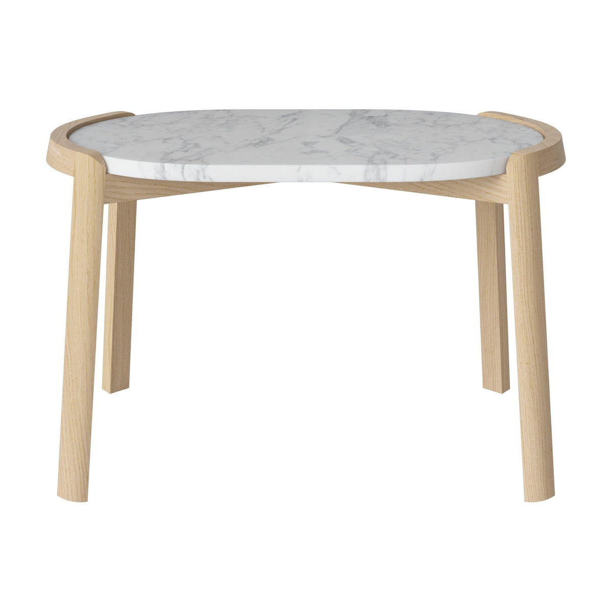 Bolia Mix ovale salontafel 66x41 cm grijs/wit marmer, wit gepigmenteerd geolied eiken, 42 cm, 03-097-15_00009