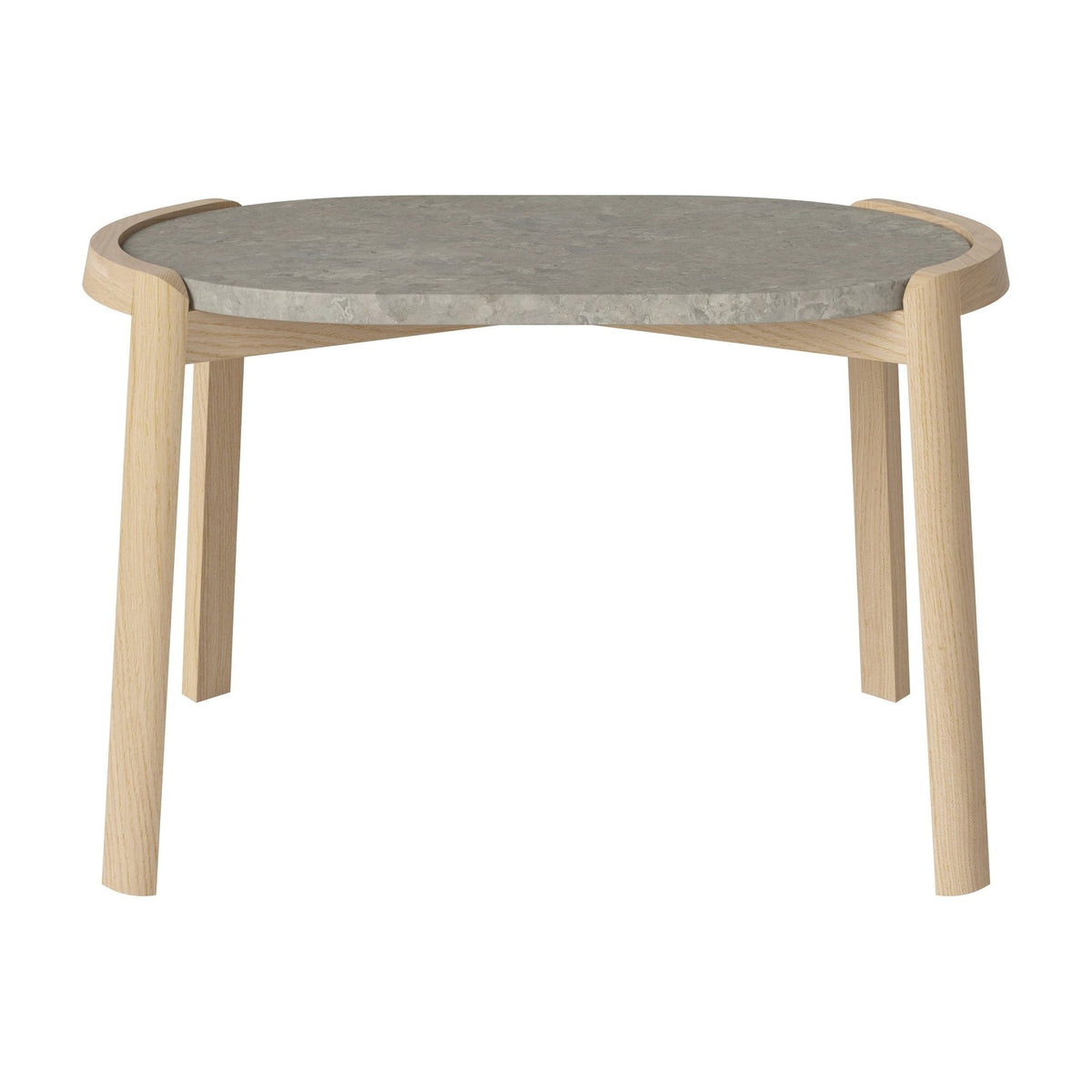 Bolia Mix ovale salontafel 66x41 cm grigio bottarga marmer, wit gepigmenteerd geolied eiken, 42 cm, 03-097-15_00024