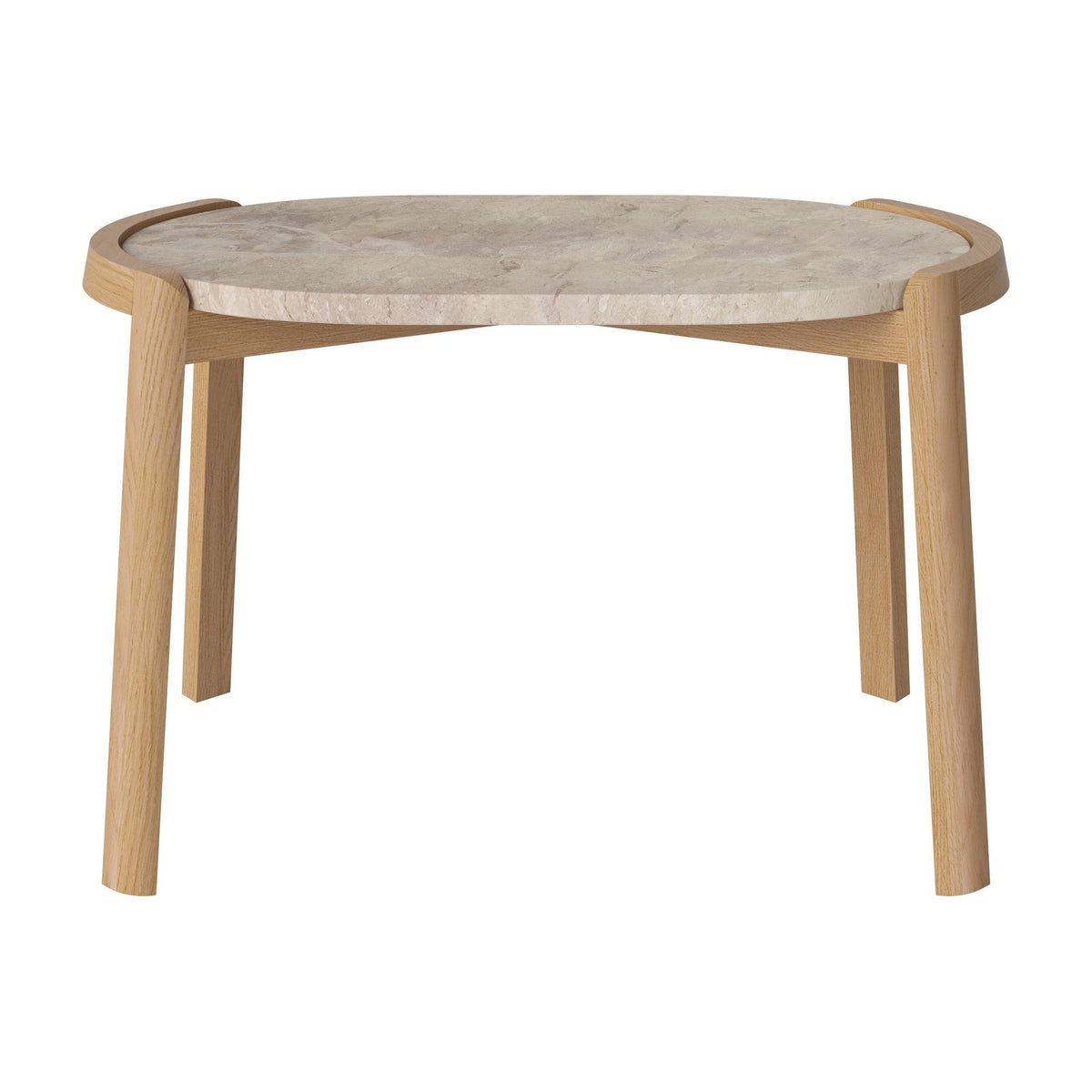 Bolia Mix ovale salontafel 66x41 cm beige marmer, geolied eiken, 42 cm, 03-097-15_00026