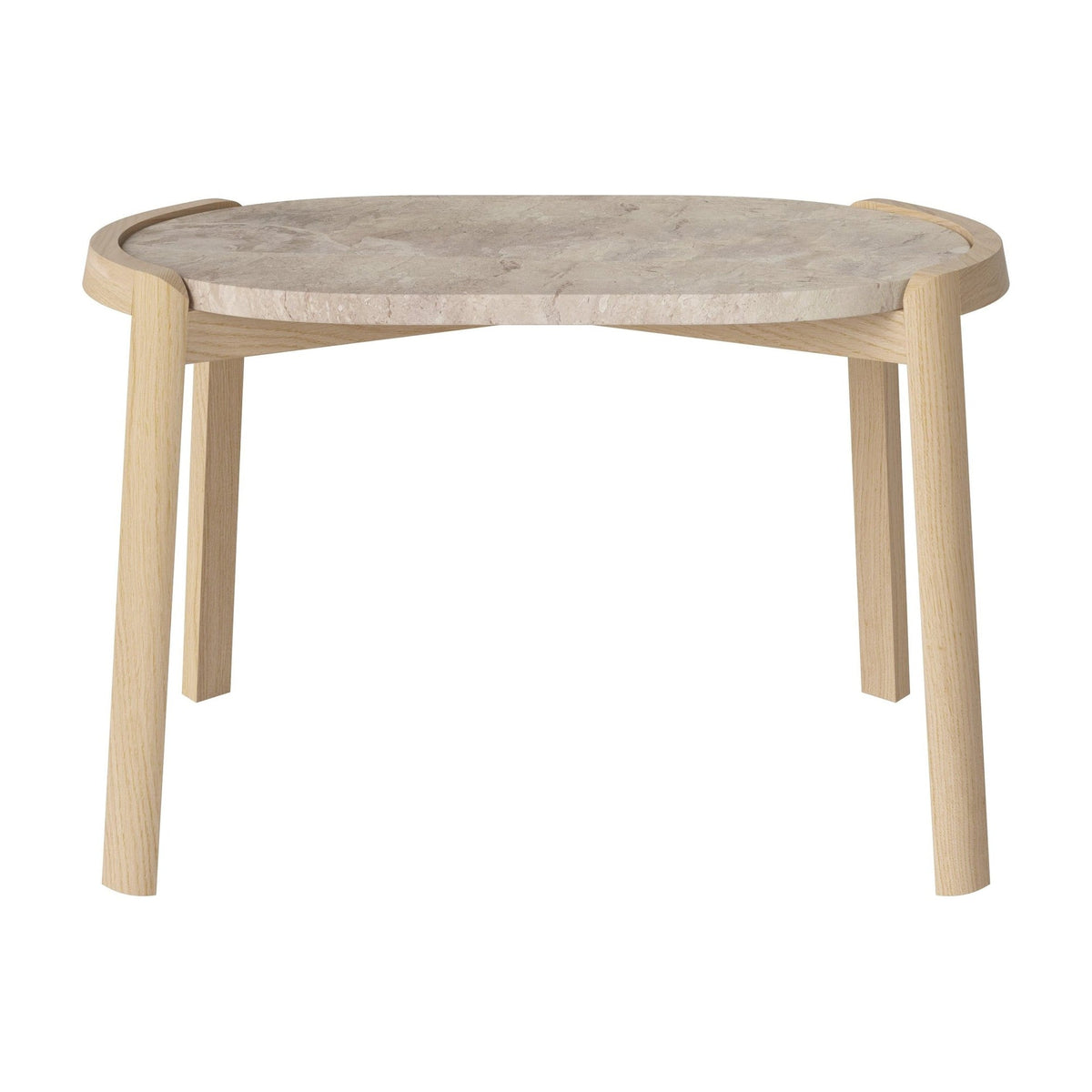 Bolia Mix ovale salontafel 66x41 cm beige marmer, wit gepigmenteerd geolied eiken, 42 cm, 03-097-15_00027