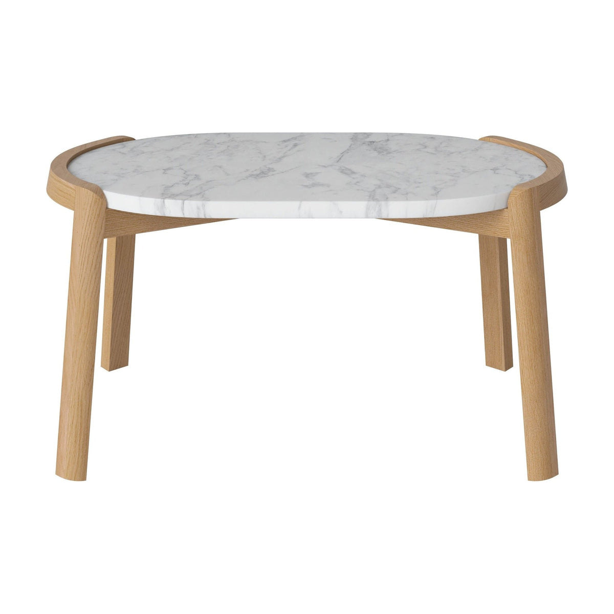 Bolia Mix ovale salontafel 66x41 cm grijs/wit marmer, geolied eiken, 35 cm, 03-097-15_00030