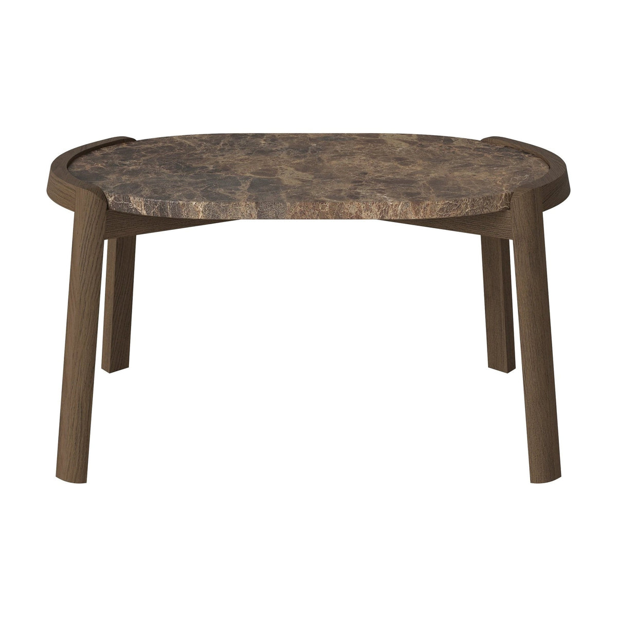 Bolia Mix ovale salontafel 66x41 cm bruin marmer, donker geolied eiken, 35 cm, 03-097-15_00031