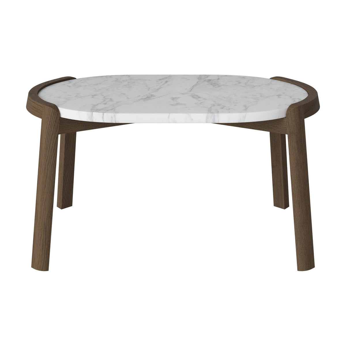 Bolia Mix ovale salontafel 66x41 cm grijs/wit marmer, donker geolied eiken, 35 cm, 03-097-15_00032