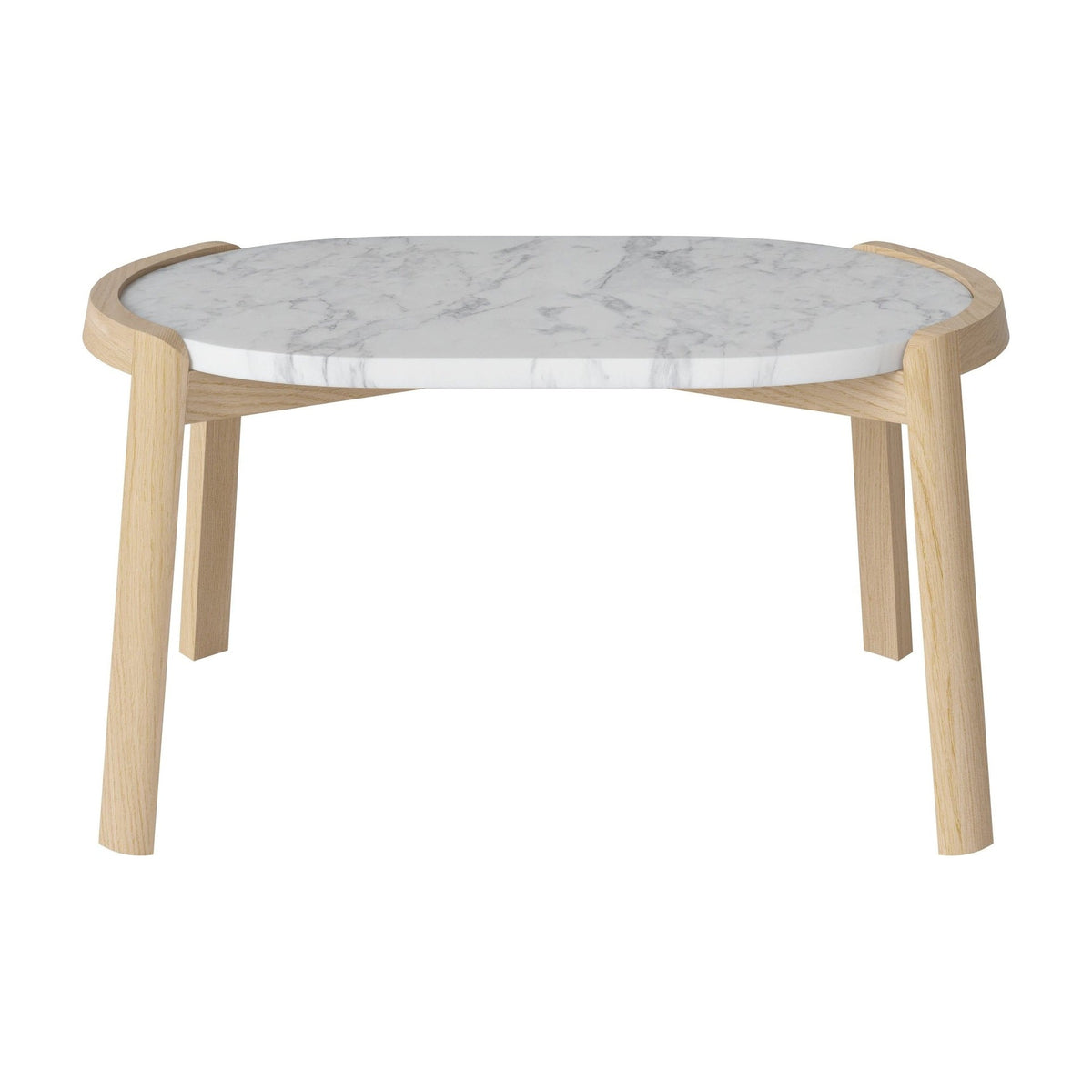 Bolia Mix ovale salontafel 66x41 cm grijs/wit marmer, wit gepigmenteerd geolied eiken, 35 cm, 03-097-15_00034