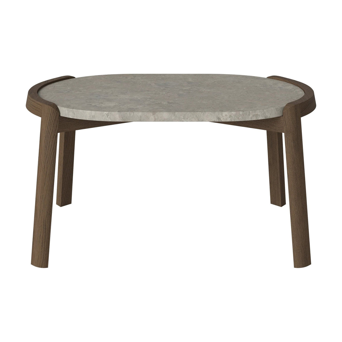 Bolia Mix ovale salontafel 66x41 cm grigio bottarga marmer, donker geolied eiken, 35 cm, 03-097-15_00044