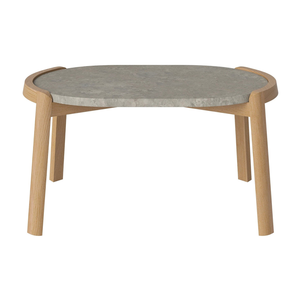 Bolia Mix ovale salontafel 66x41 cm grigio bottarga marmer, geolied eiken, 35 cm, 03-097-15_00045