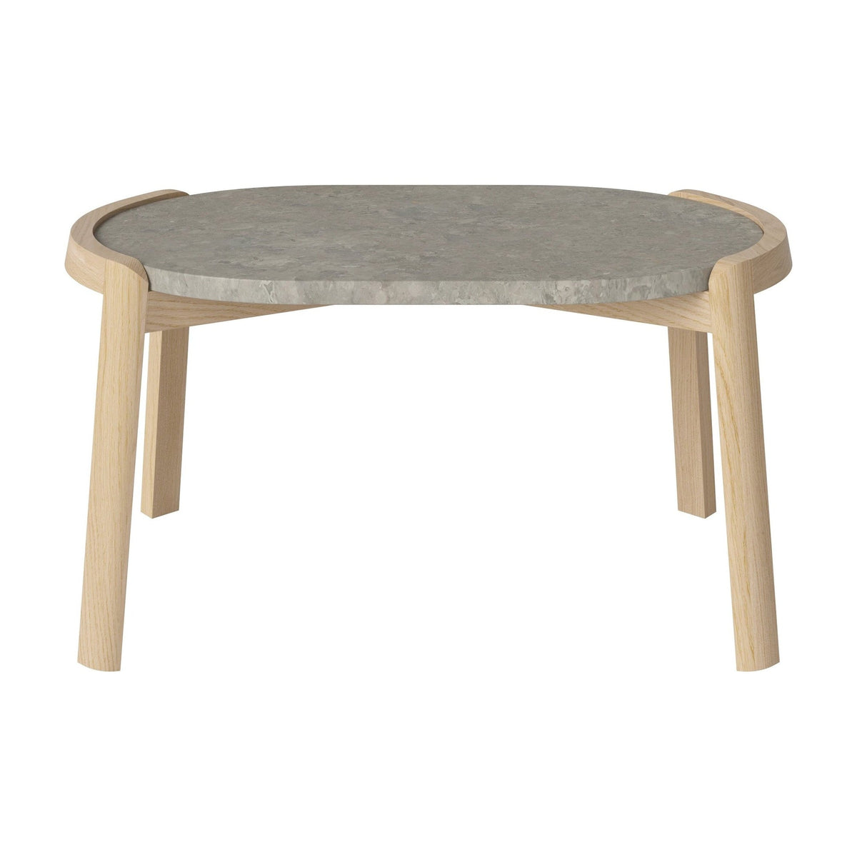 Bolia Mix ovale salontafel 66x41 cm grigio bottarga marmer, wit gepigmenteerd geolied eiken, 35 cm, 03-097-15_00046