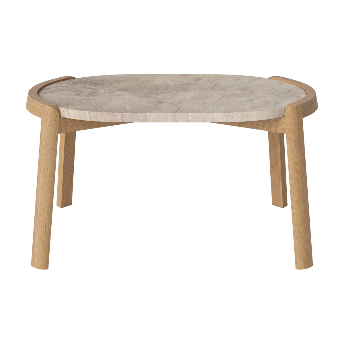 Bolia Mix ovale salontafel 66x41 cm beige marmer, geolied eiken, 35 cm, 03-097-15_00047