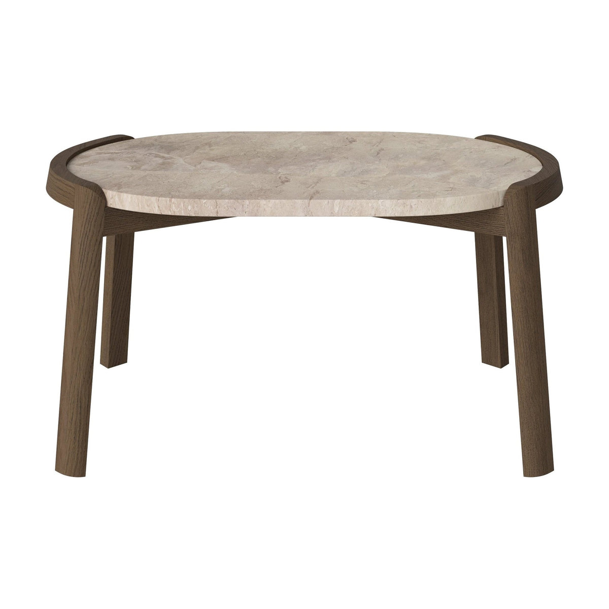 Bolia Mix ovale salontafel 66x41 cm beige marmer, donker geolied eiken, 35 cm, 03-097-15_00049