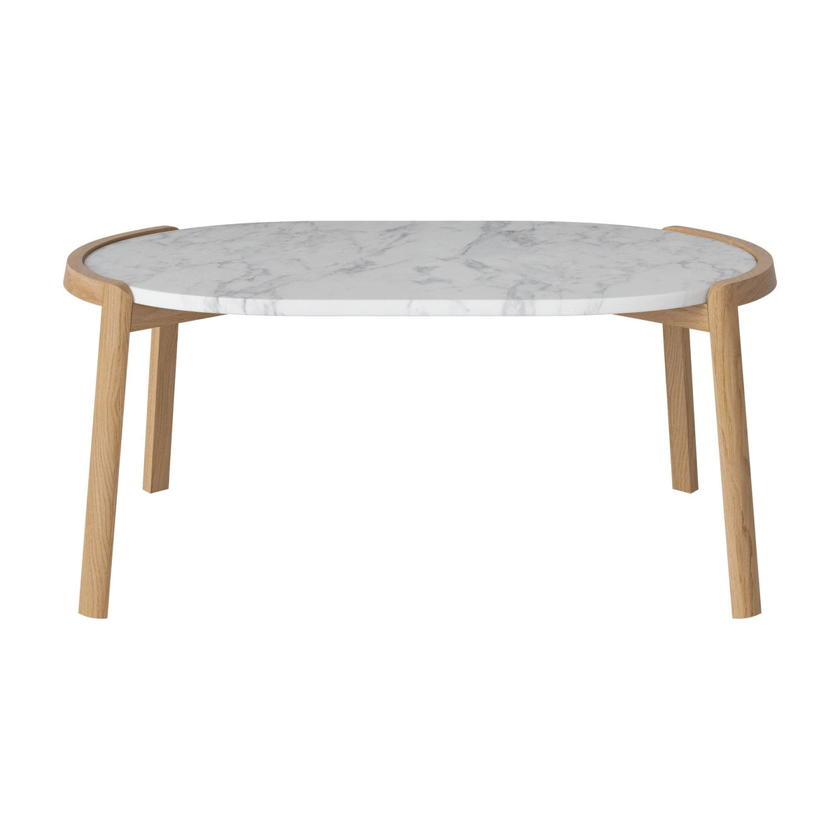 Bolia Mix ovale salontafel 95x61 cm grijs/wit marmer, geolied eiken, 42 cm, 03-097-16_00002