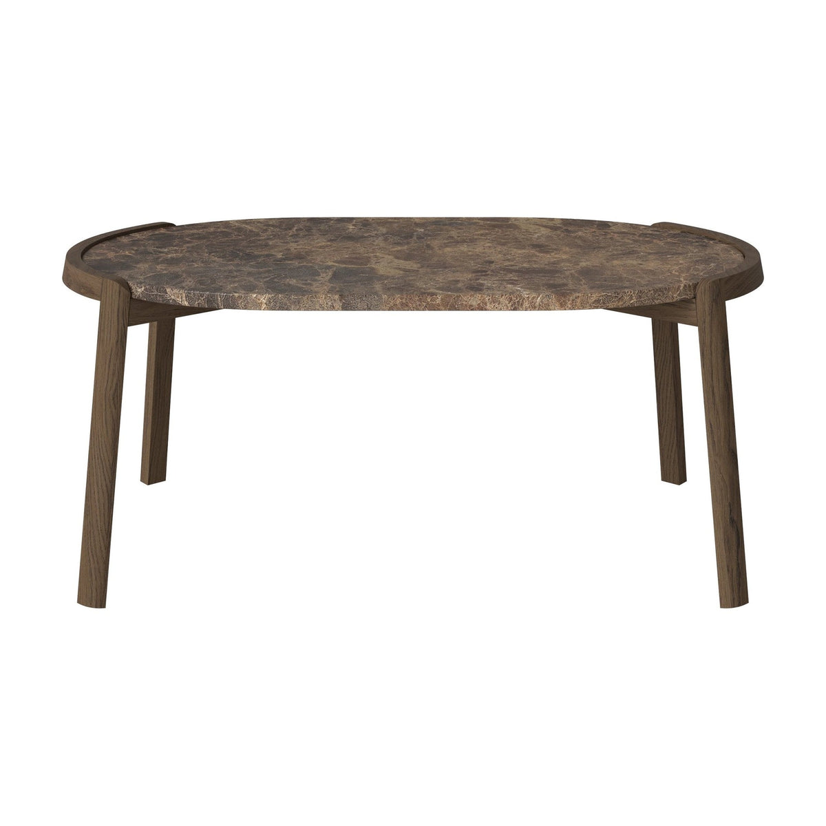 Bolia Mix ovale salontafel 95x61 cm bruin marmer, donker geolied eiken, 42 cm, 03-097-16_00003