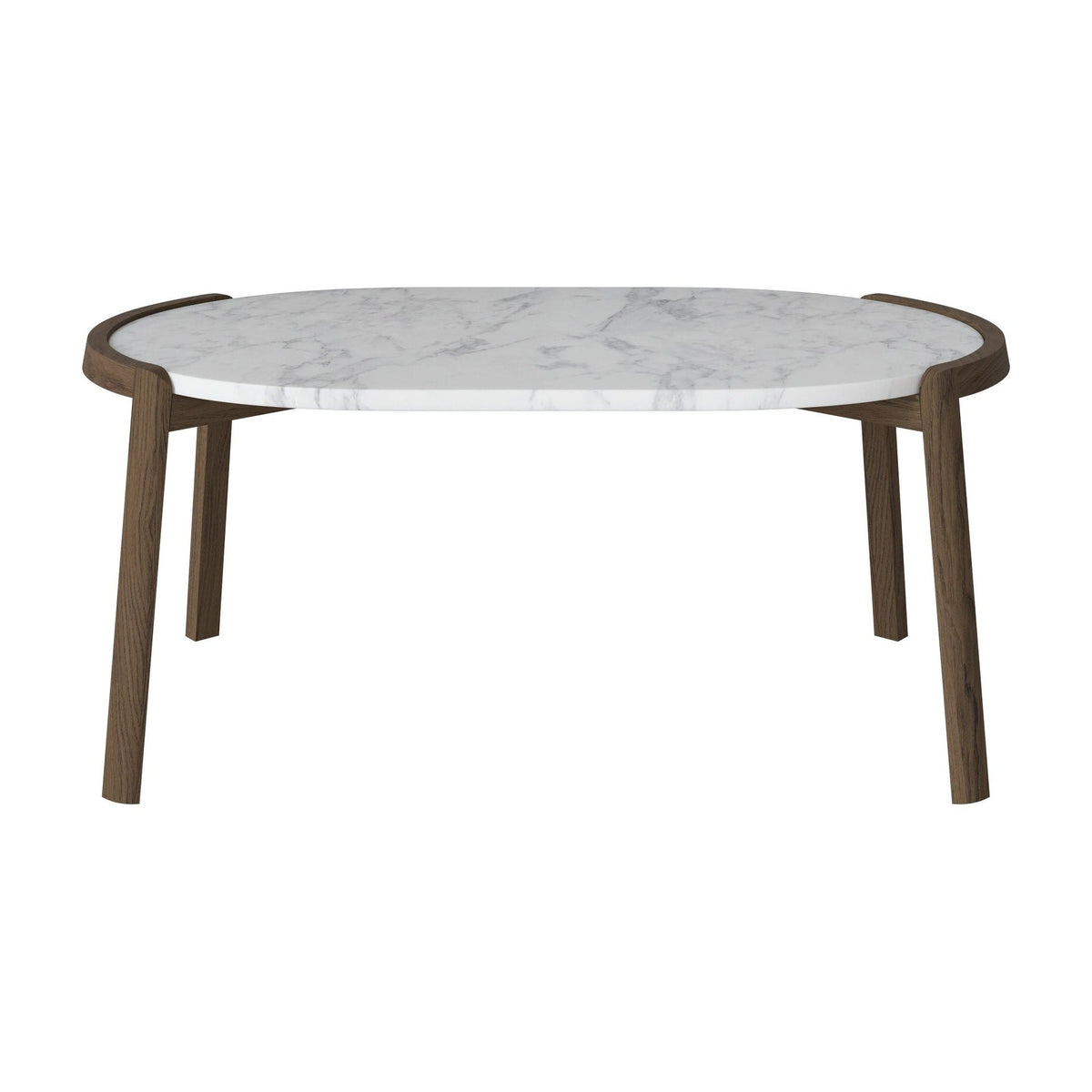 Bolia Mix ovale salontafel 95x61 cm grijs/wit marmer, donker geolied eiken, 42 cm, 03-097-16_00004