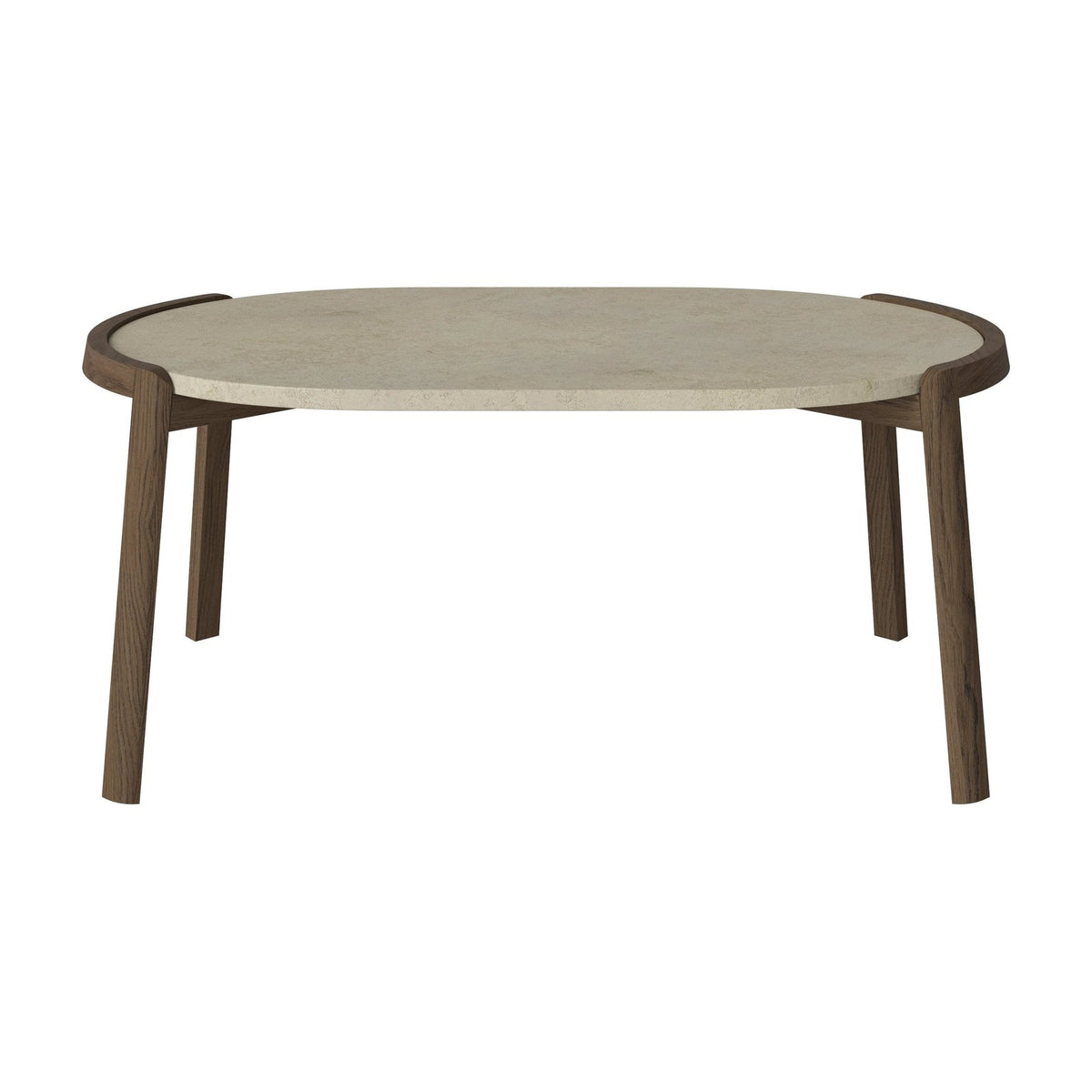 Bolia Mix ovale salontafel 95x61 cm jura grey marmer, donker geolied eiken, 42 cm, 03-097-16_00010