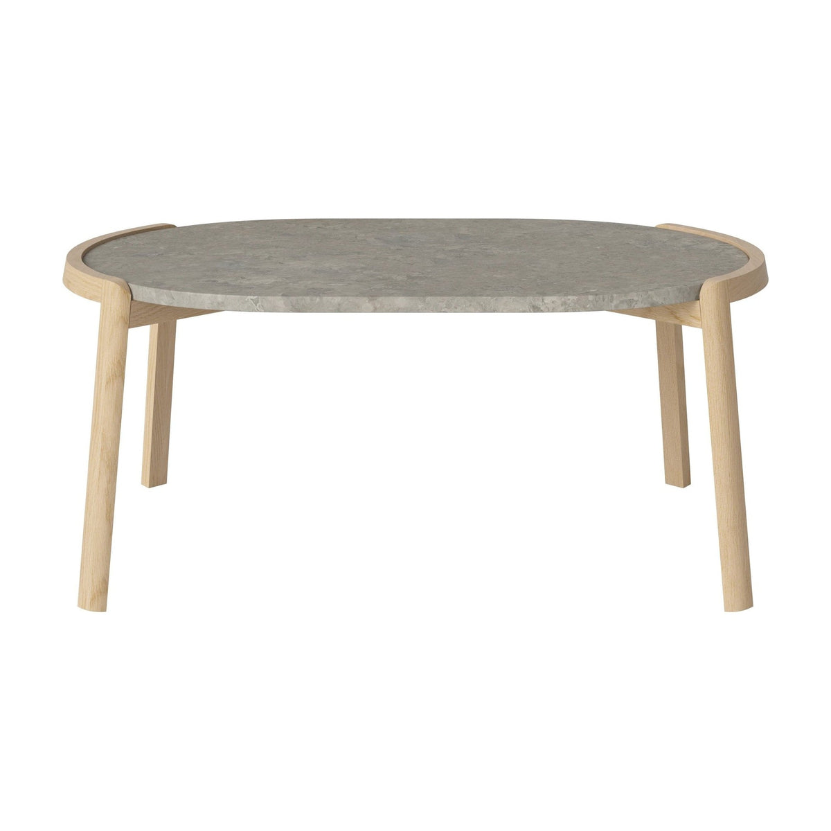Bolia Mix ovale salontafel 95x61 cm grigio bottarga marmer, wit gepigmenteerd geolied eiken, 42 cm, 03-097-16_00018