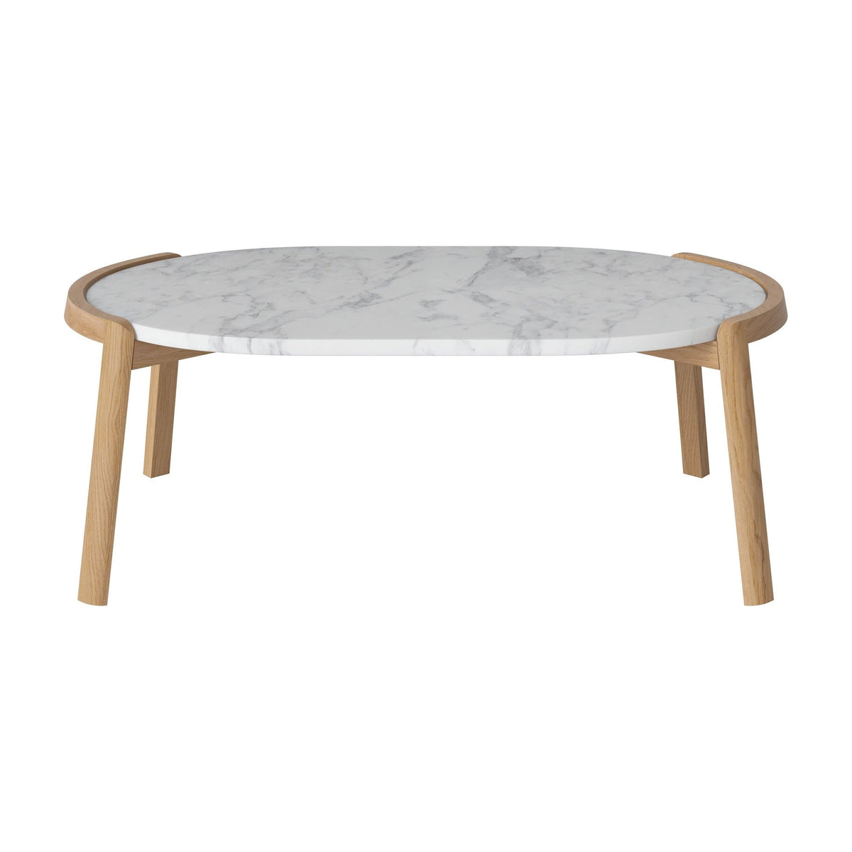 Bolia Mix ovale salontafel 95x61 cm grijs/wit marmer, geolied eiken, 35 cm, 03-097-16_00023