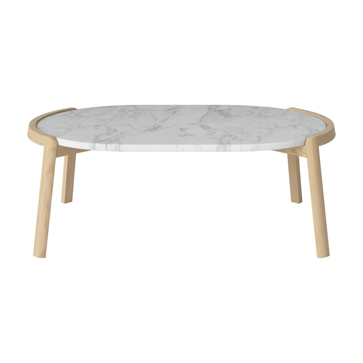 Bolia Mix ovale salontafel 95x61 cm grijs/wit marmer, wit gepigmenteerd geolied eiken, 35 cm, 03-097-16_00027