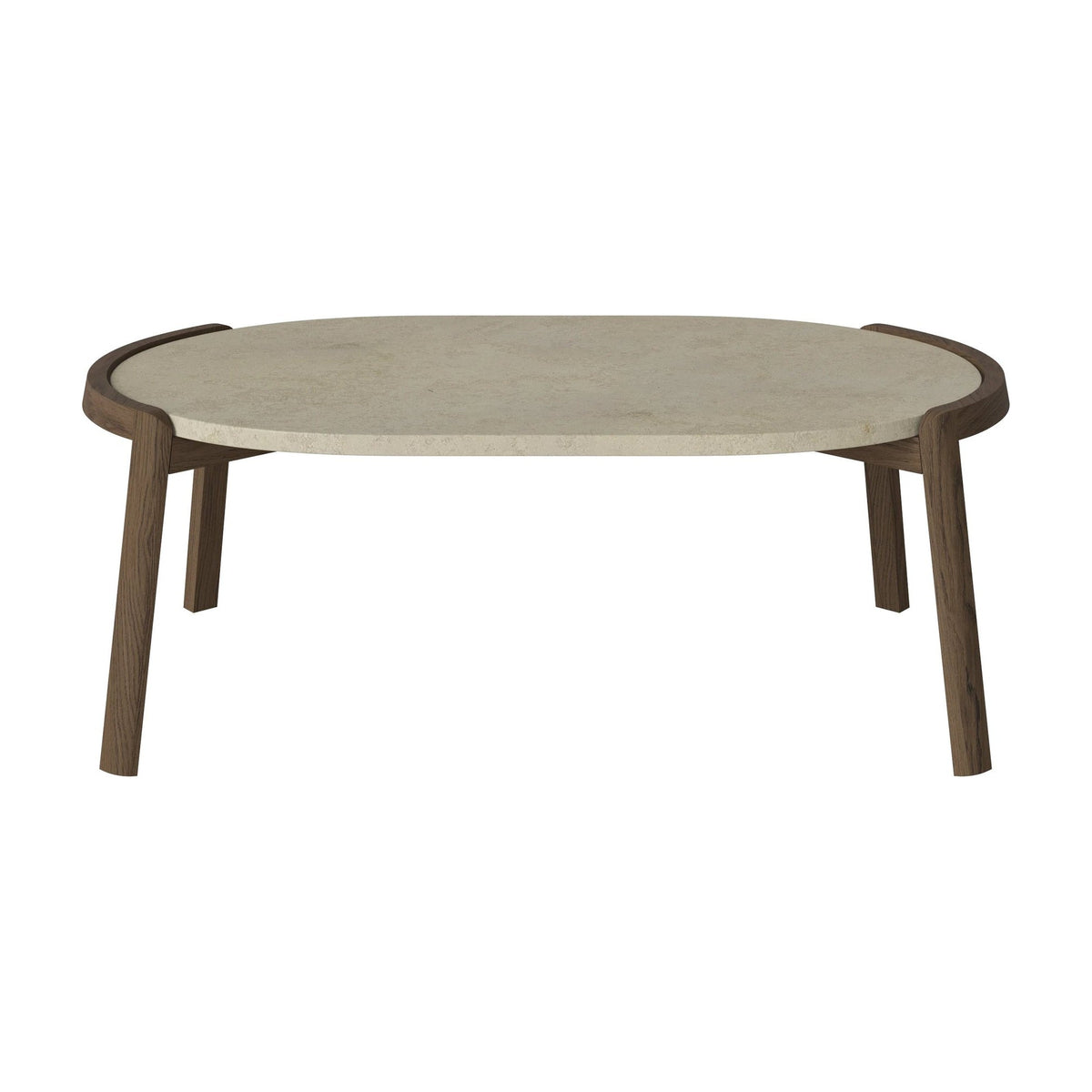 Bolia Mix ovale salontafel 95x61 cm jura grey marmer, donker geolied eiken, 35 cm, 03-097-16_00031
