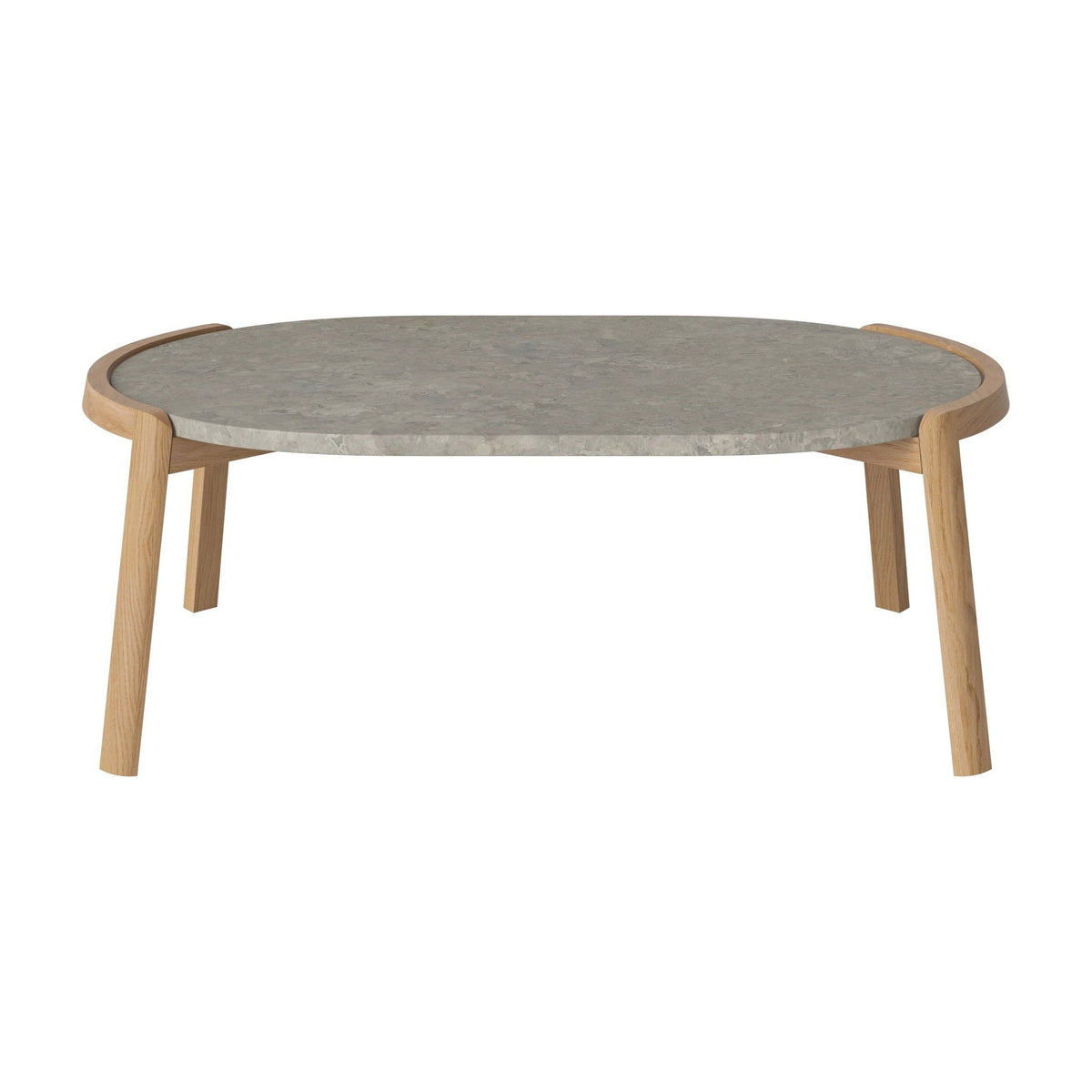 Bolia Mix ovale salontafel 95x61 cm grigio bottarga marmer, geolied eiken, 35 cm, 03-097-16_00038
