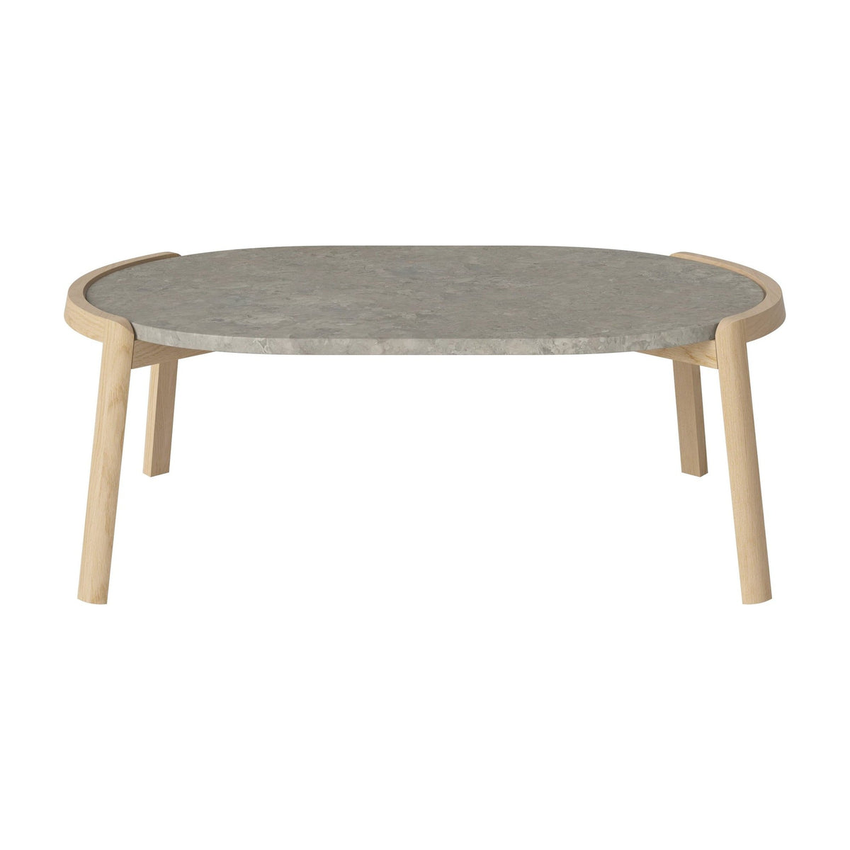 Bolia Mix ovale salontafel 95x61 cm grigio bottarga marmer, wit gepigmenteerd geolied eiken, 35 cm, 03-097-16_00039
