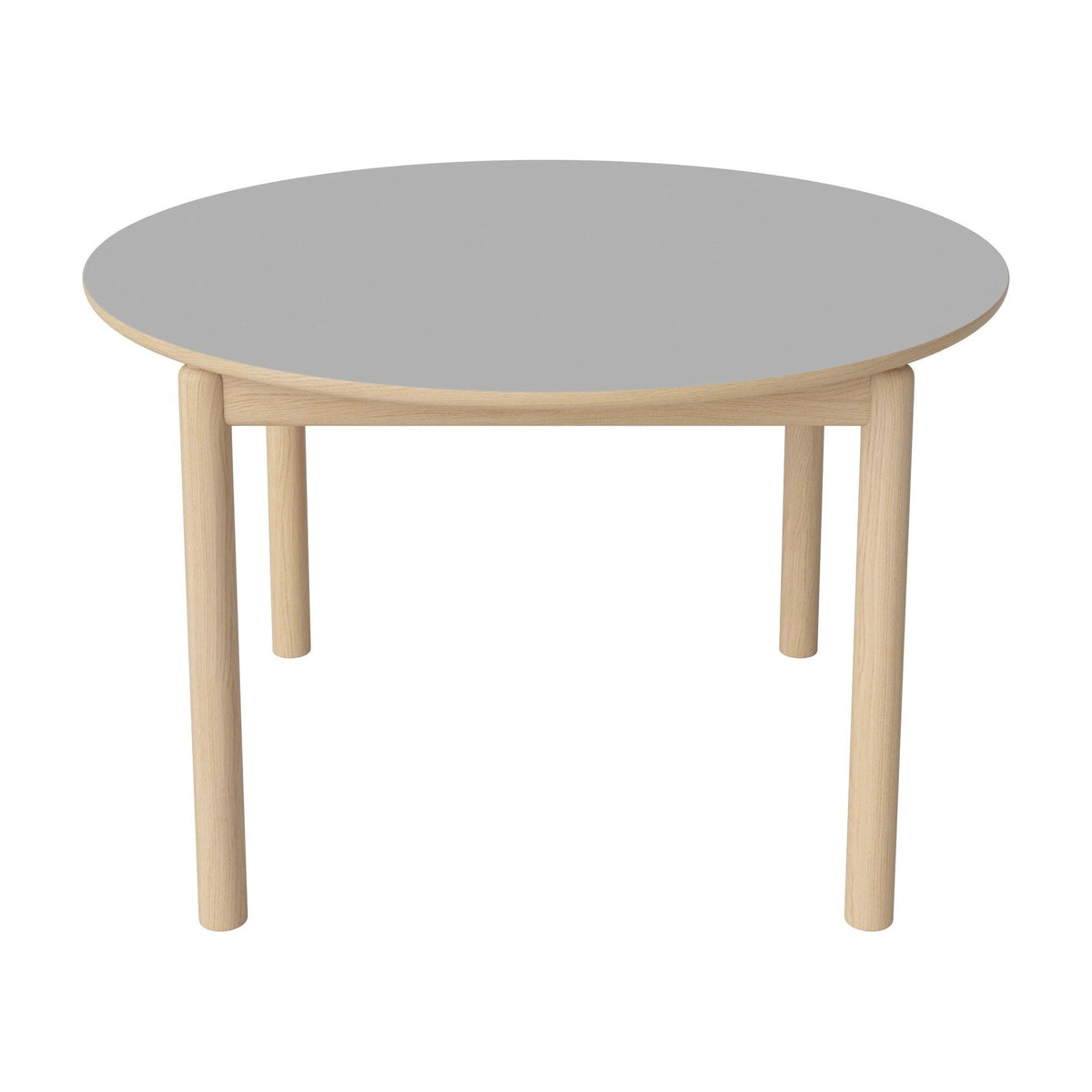 Bolia Ronya ronde eettafel Ø122 cm lichtgrijs fenix-laminaat, wit gepigmenteerd geolied eiken, 03-135-20_00003