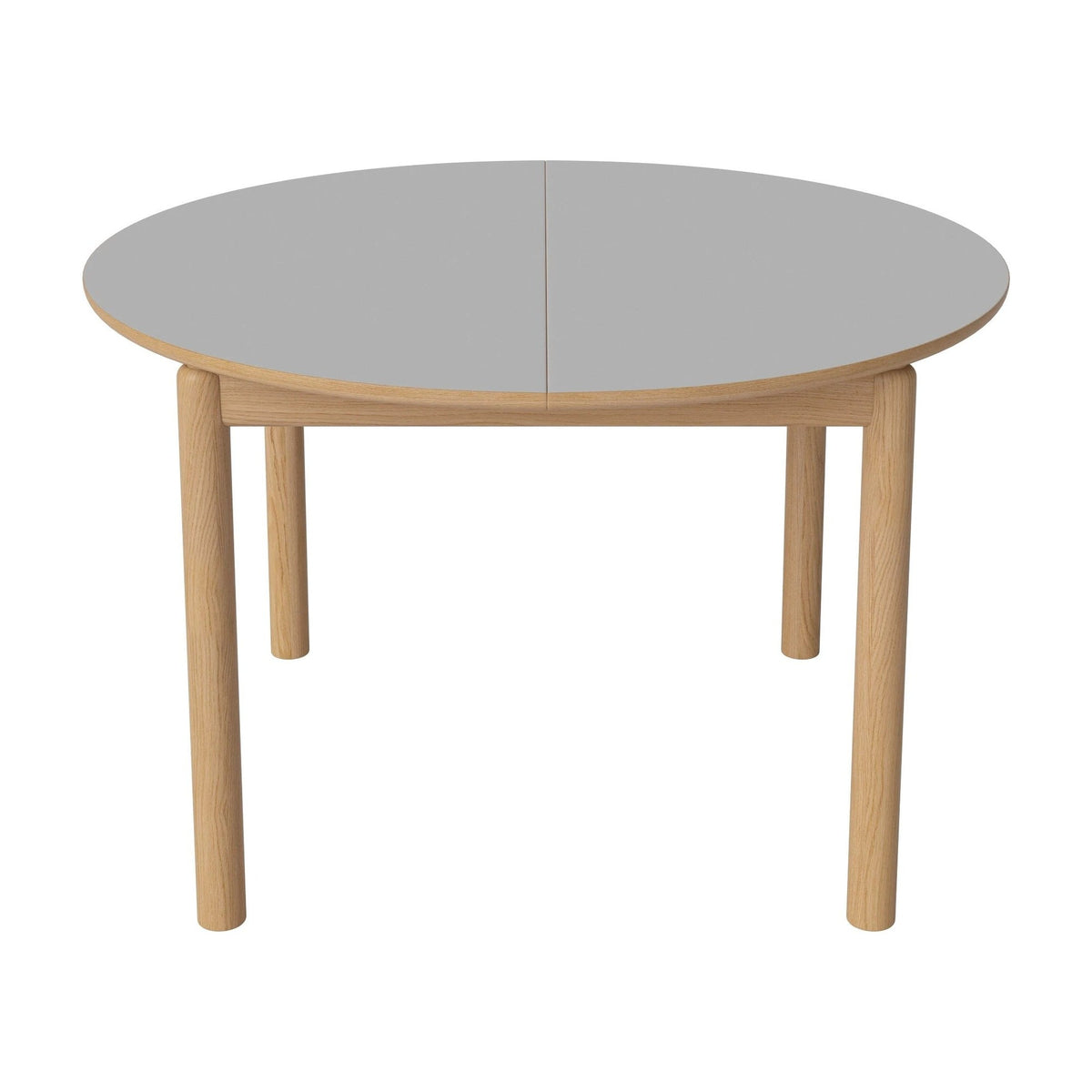 Bolia Ronya ronde uitschuifbare eettafel Ø122 cm lichtgrijs fenix-laminaat, geolied eiken, 03-135-21_00009