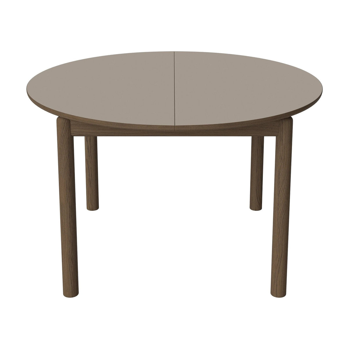 Bolia Ronya ronde uitschuifbare eettafel Ø122 cm grijsbruin fenix-laminaat, donker geolied eiken, 03-135-21_00011
