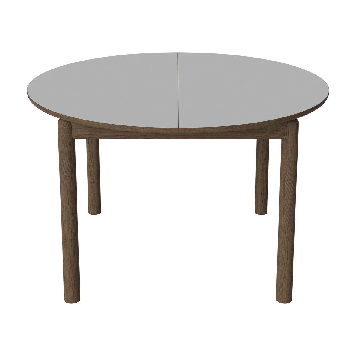 Bolia Ronya ronde uitschuifbare eettafel Ø122 cm lichtgrijs fenix-laminaat, donker geolied eiken, 03-135-21_00014