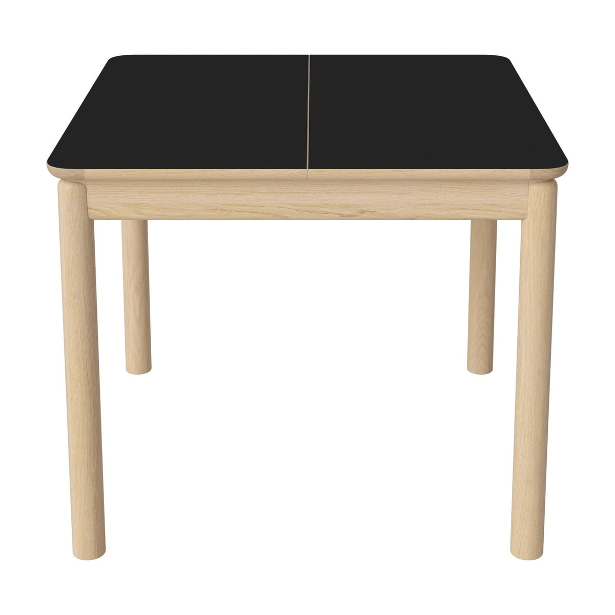 Bolia Ronya vierkante uitschuifbare eettafel 90x90 cm zwart fenix-laminaat, wit gepigmenteerd geolied eiken, 03-135-23_00001