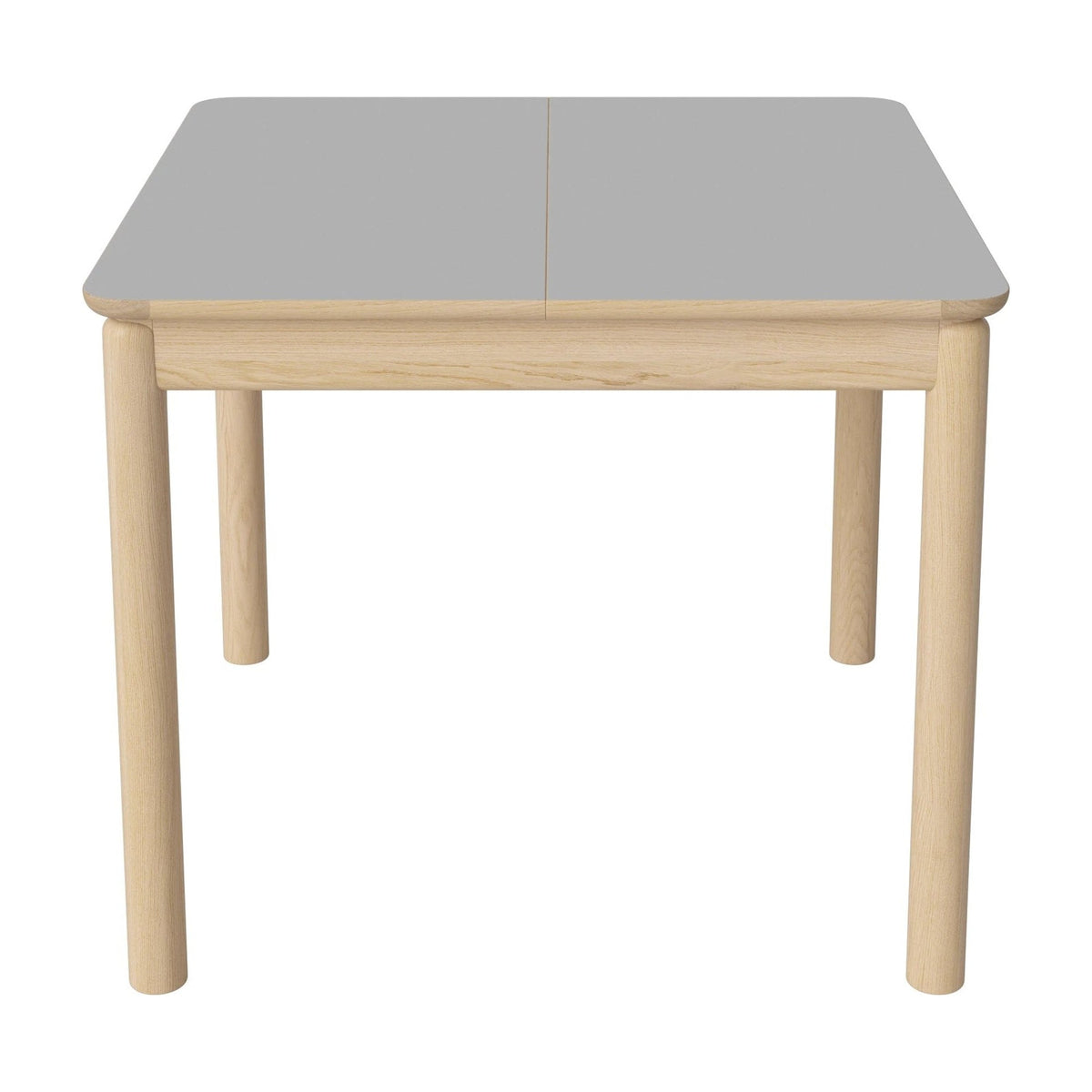 Bolia Ronya vierkante uitschuifbare eettafel 90x90 cm lichtgrijs fenix-laminaat, wit gepigmenteerd geolied eiken, 03-135-23_00003