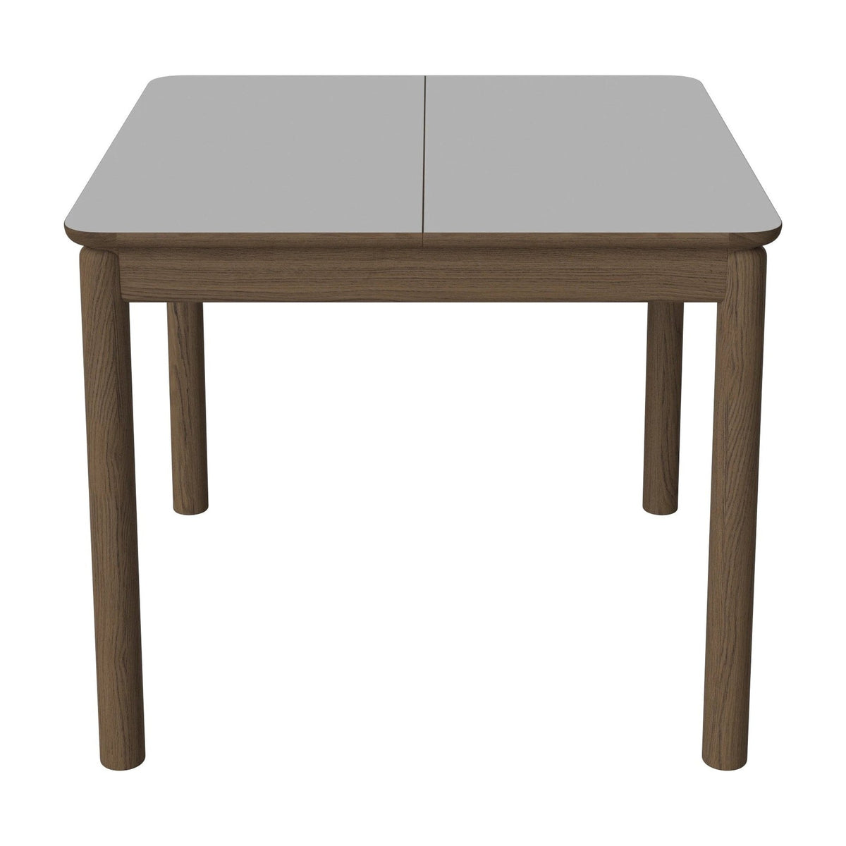 Bolia Ronya vierkante uitschuifbare eettafel 90x90 cm lichtgrijs fenix-laminaat, donker geolied eiken, 03-135-23_00014